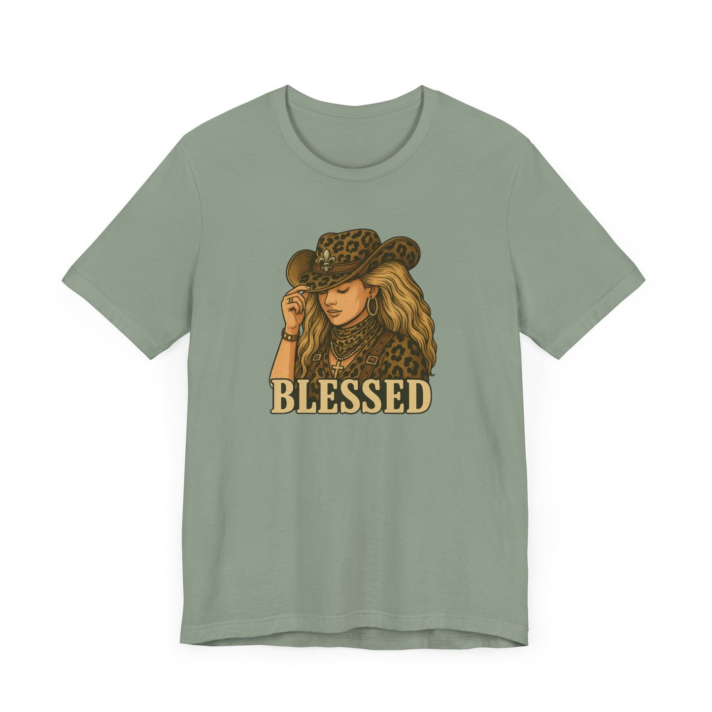 Blessed Caucasian Cowgirl Tee, Unisex Jersey T-Shirt, Perfect for Country Lovers, Inspirational Gift, Casual Wear, Everyday Style