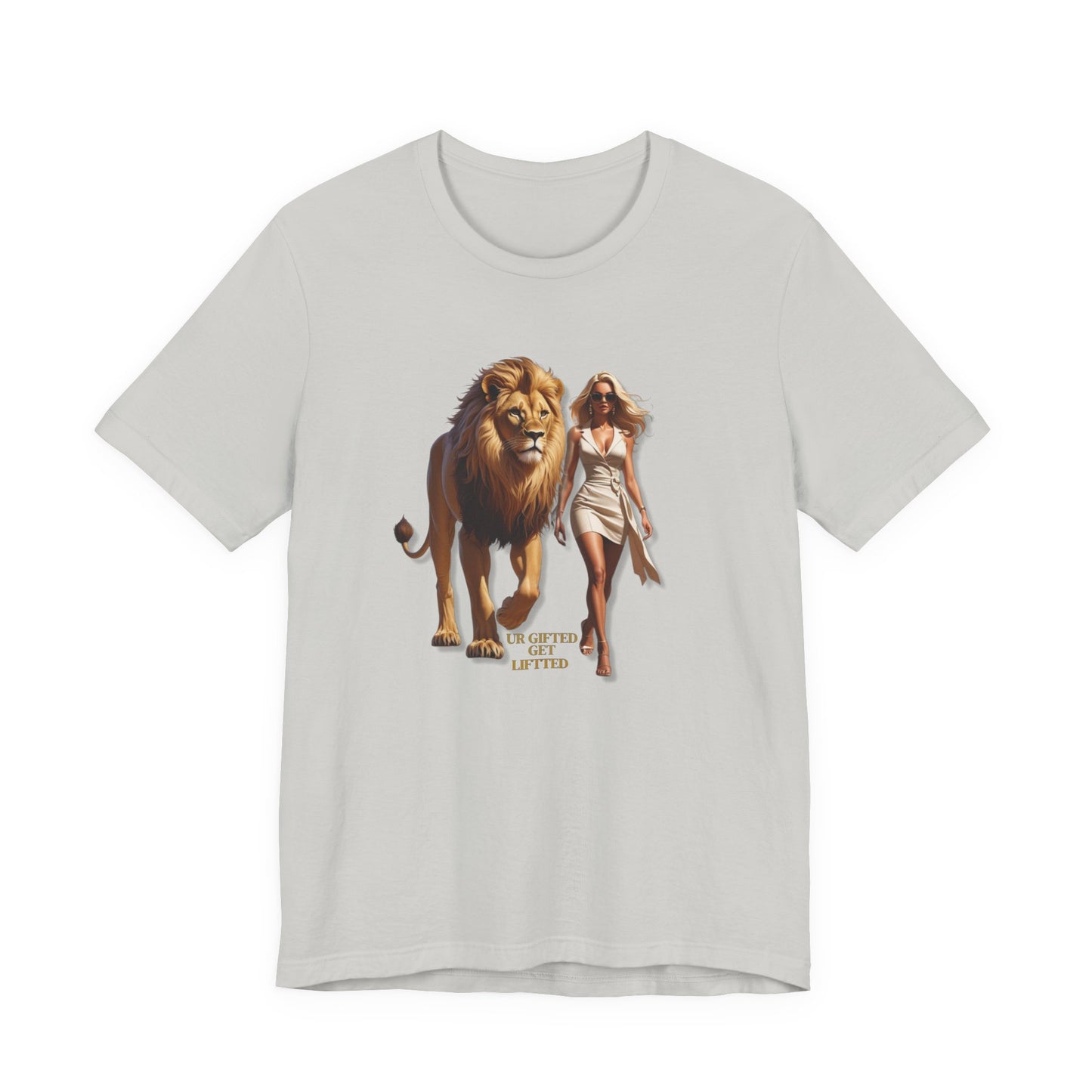 Empowered Unisex Tee - Lion & Woman Design, Motivational Shirt, Birthday Gift, Inspirational Apparel, Everyday Wear