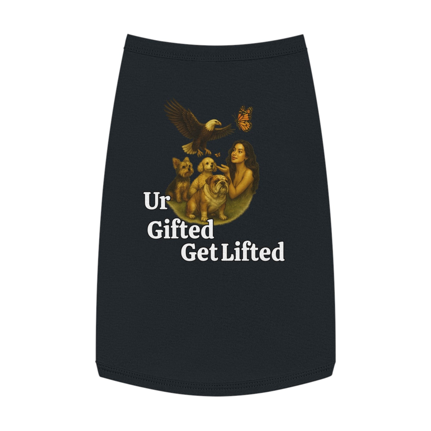 Pet Tank Top with 'Ur Gifted Get Lifted' Design - Cute Dog Apparel for Pet Lovers, Summer Wear, Gift for Dog Owners, Animal Lover Shirt