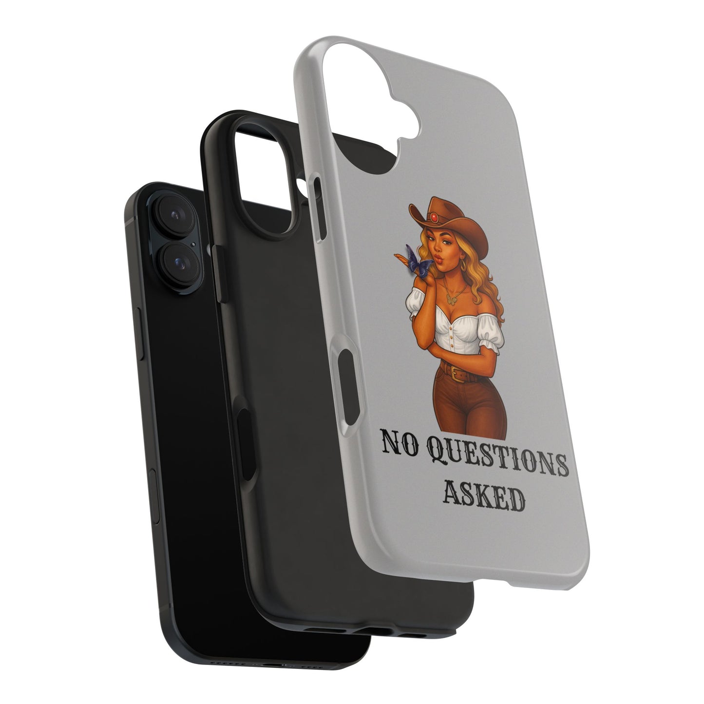 Cowgirl-Style Tough Phone Cases, Durable Phone Cover, Cute Western Phone Case, Fun Gift for Cowboys, No Questions Asked Design