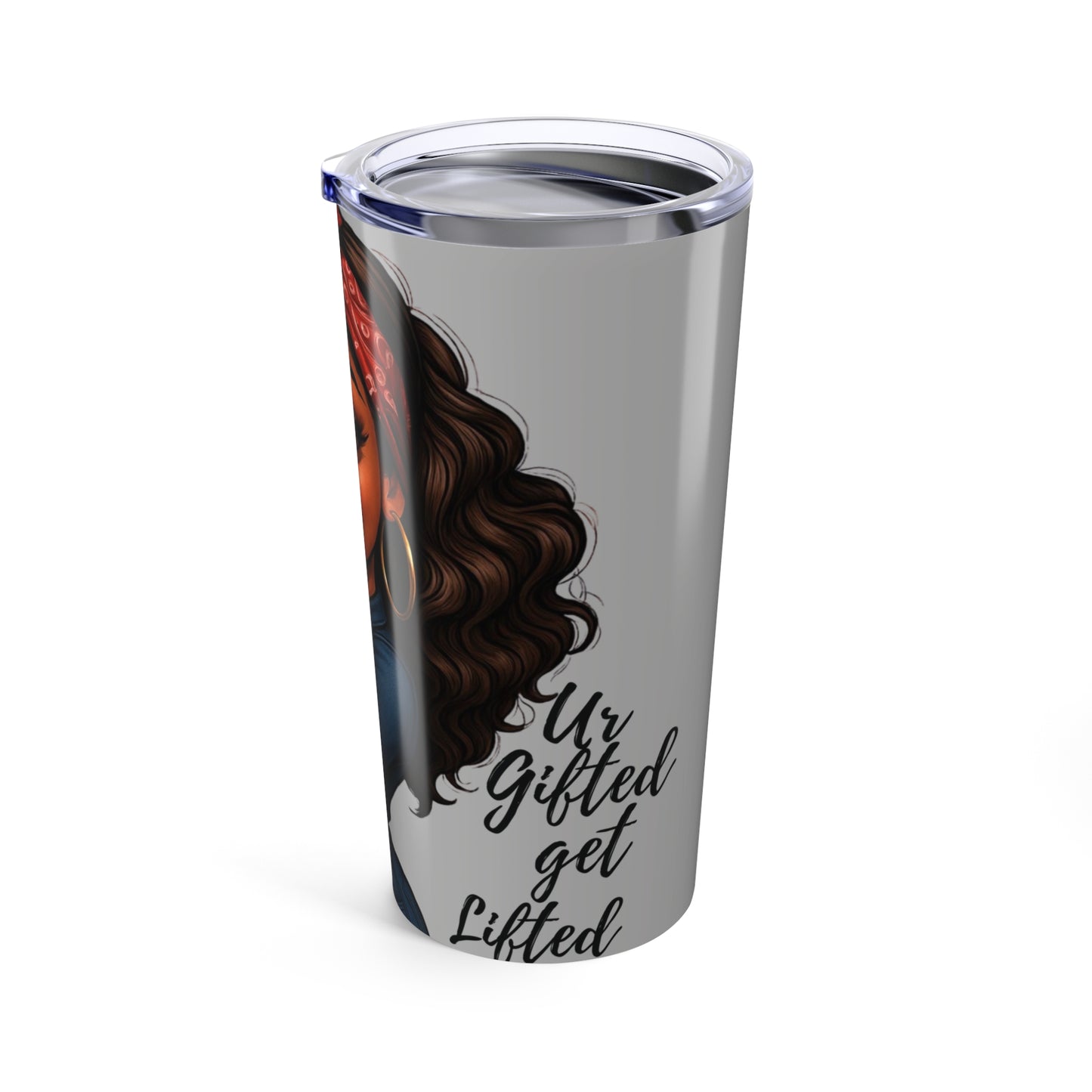 Stylish Tumbler with Winking Girl Design, Personalized Gift, Coffee Cup, Travel Mug, Cute Drinkware, Birthday, Everyday Use