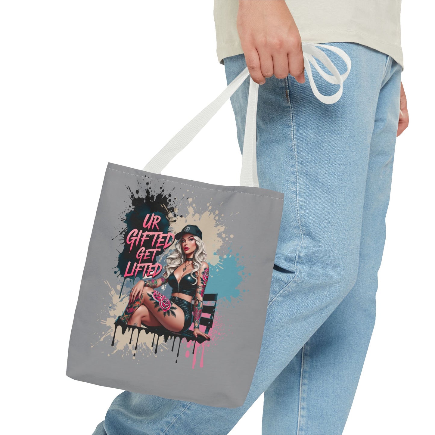 Trendy Tattoo Art Tote Bag - For Art Lovers, Gifted Individuals, Unique Accessories, Beach Bag, Everyday Use