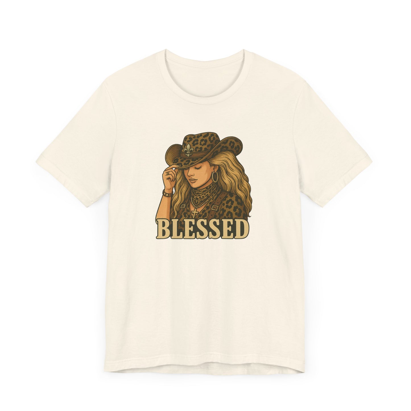 Blessed Caucasian Cowgirl Tee, Unisex Jersey T-Shirt, Perfect for Country Lovers, Inspirational Gift, Casual Wear, Everyday Style