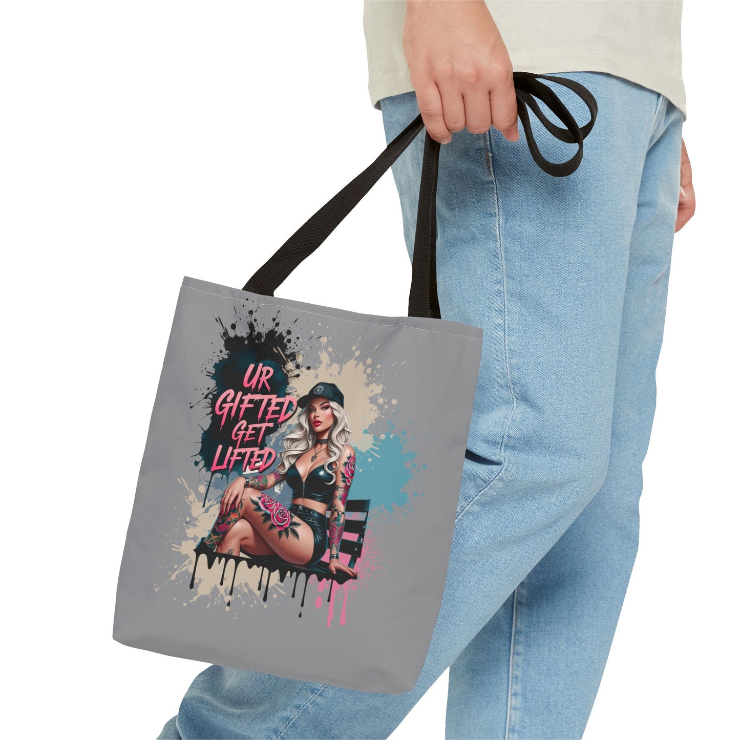 Trendy Tattoo Art Tote Bag - For Art Lovers, Gifted Individuals, Unique Accessories, Beach Bag, Everyday Use
