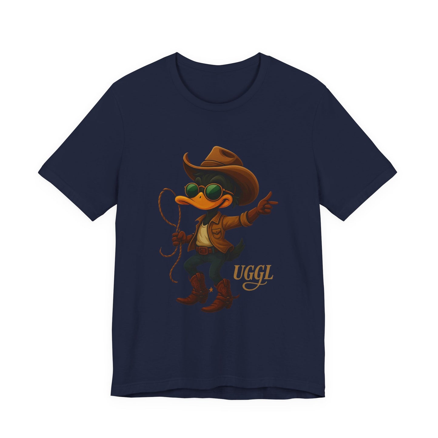 Cowboy Duck Graphic Tee - Fun T-Shirt for Animal Lovers, Casual Wear, Gift for Friends, Birthday Present, Quirky Style
