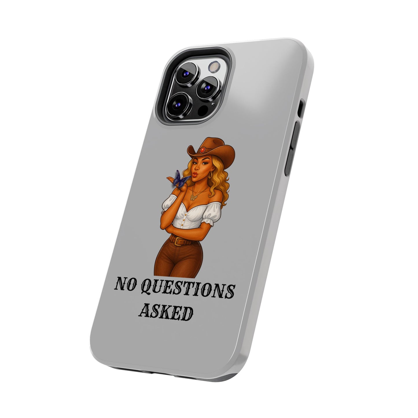 Cowgirl-Style Tough Phone Cases, Durable Phone Cover, Cute Western Phone Case, Fun Gift for Cowboys, No Questions Asked Design