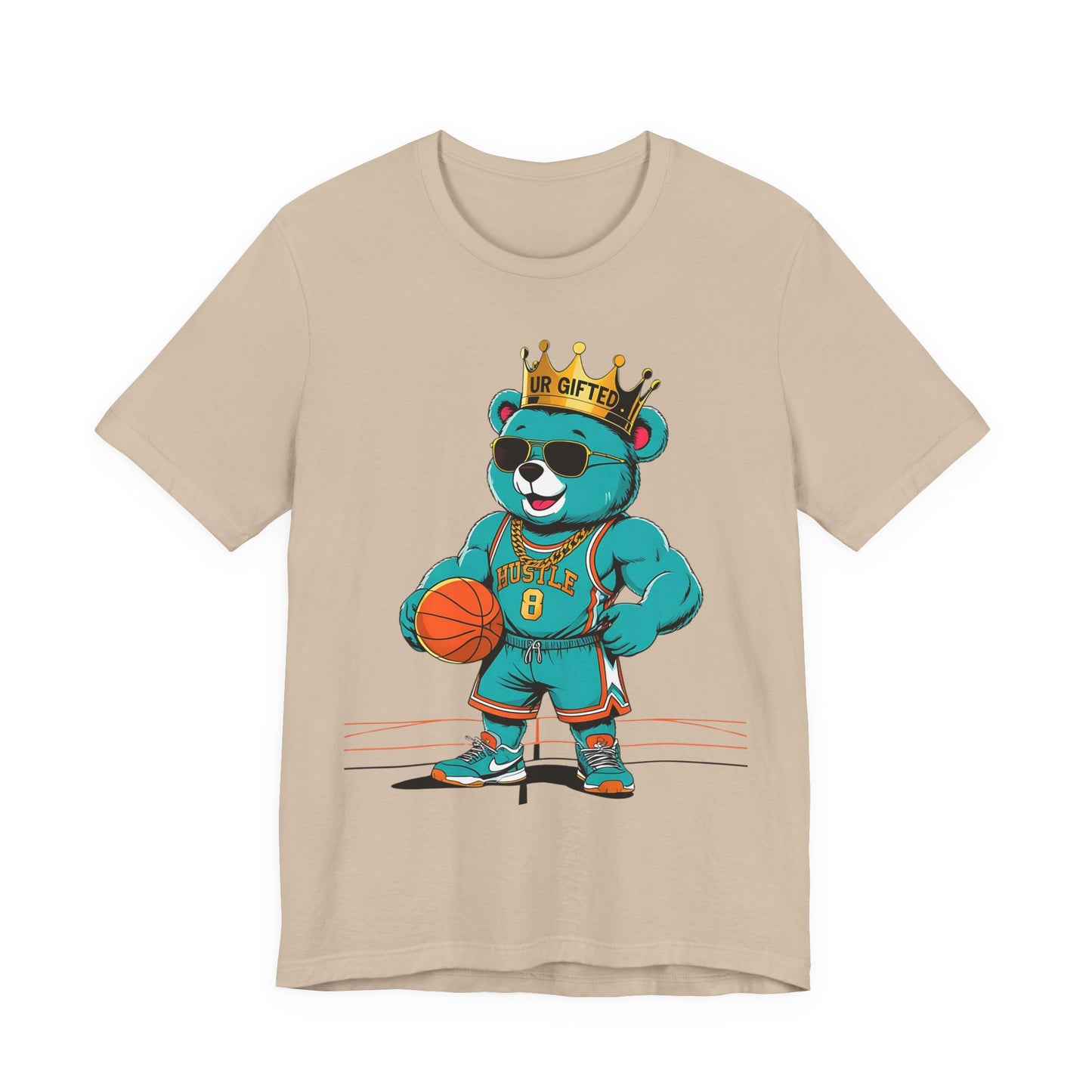 Cool Bear Basketball Tee, Unisex Graphic T-Shirt, Casual Summer Top, Sports Apparel for Kids and Adults, Birthday and Game Day Gift