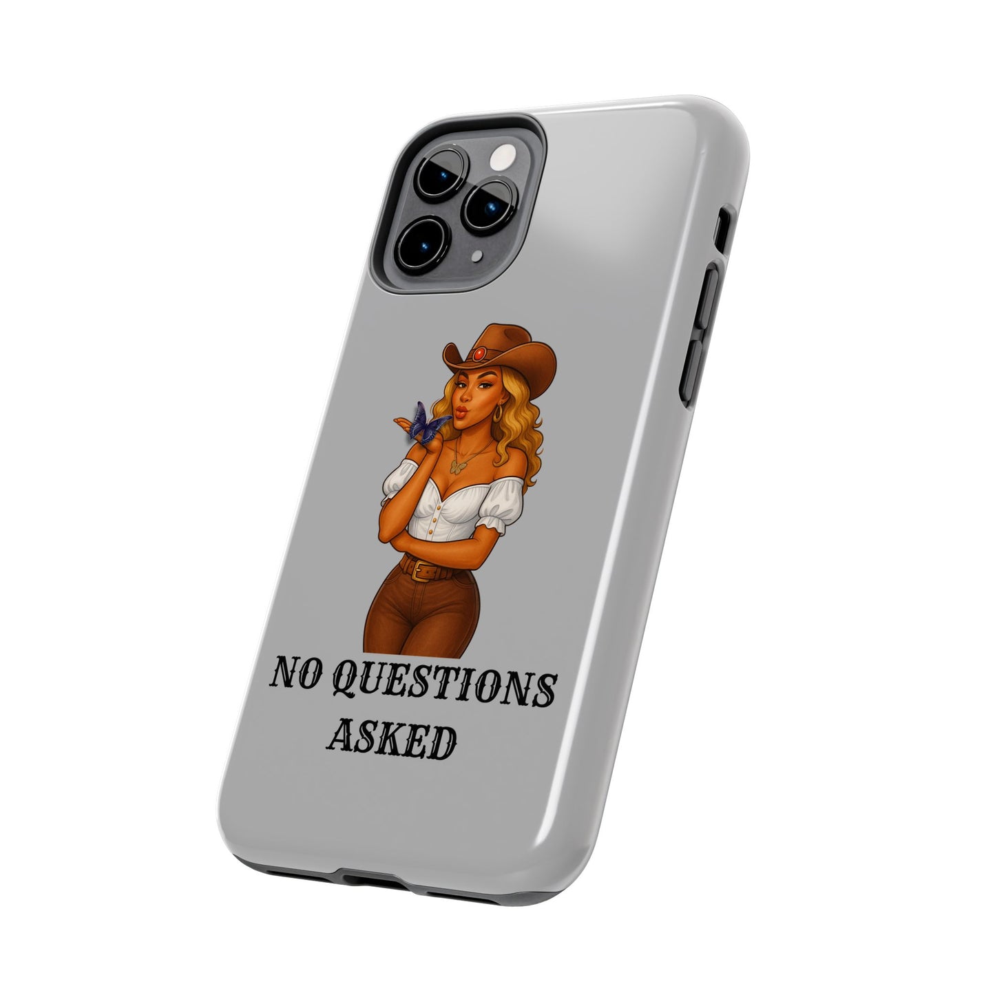 Cowgirl-Style Tough Phone Cases, Durable Phone Cover, Cute Western Phone Case, Fun Gift for Cowboys, No Questions Asked Design