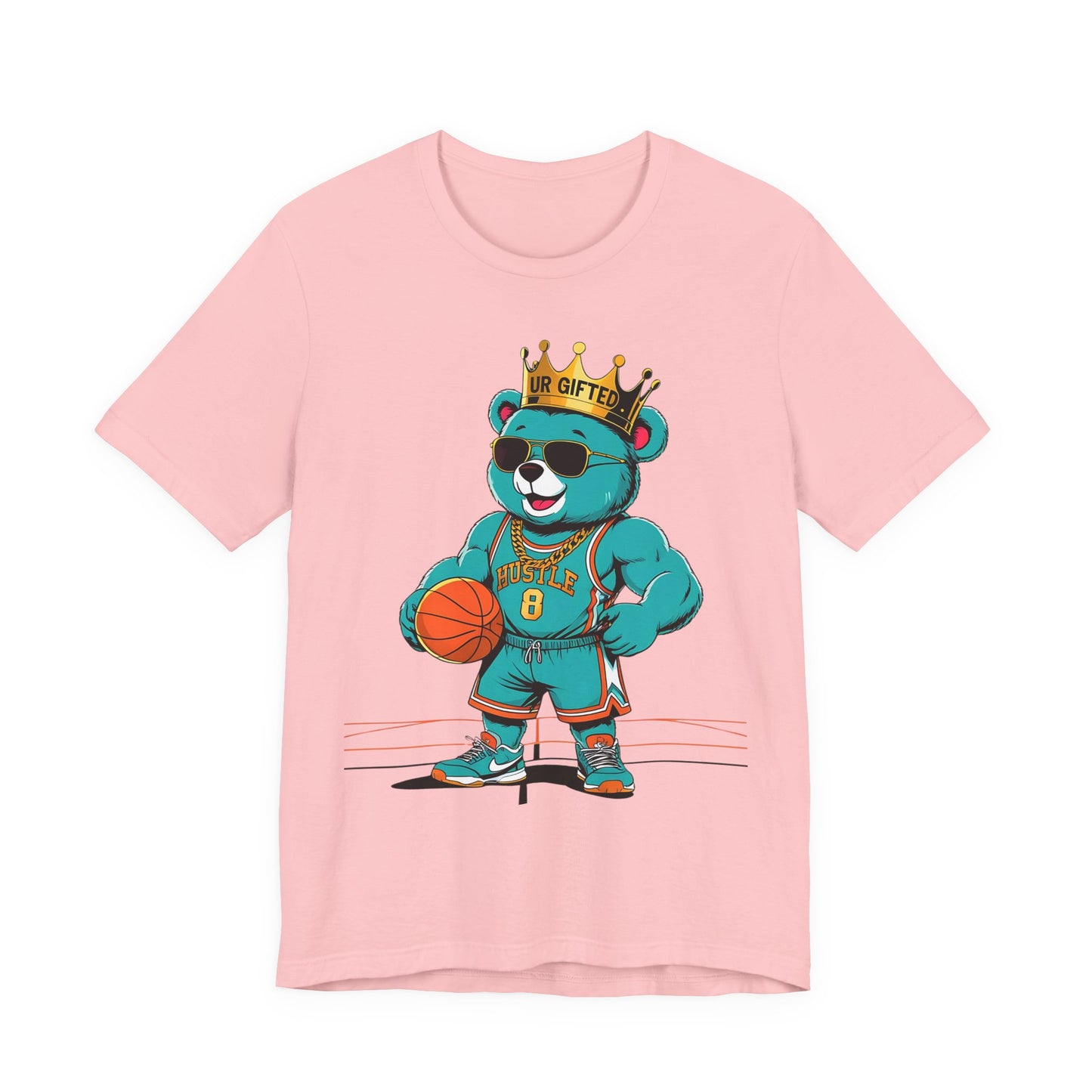 Cool Bear Basketball Tee, Unisex Graphic T-Shirt, Casual Summer Top, Sports Apparel for Kids and Adults, Birthday and Game Day Gift