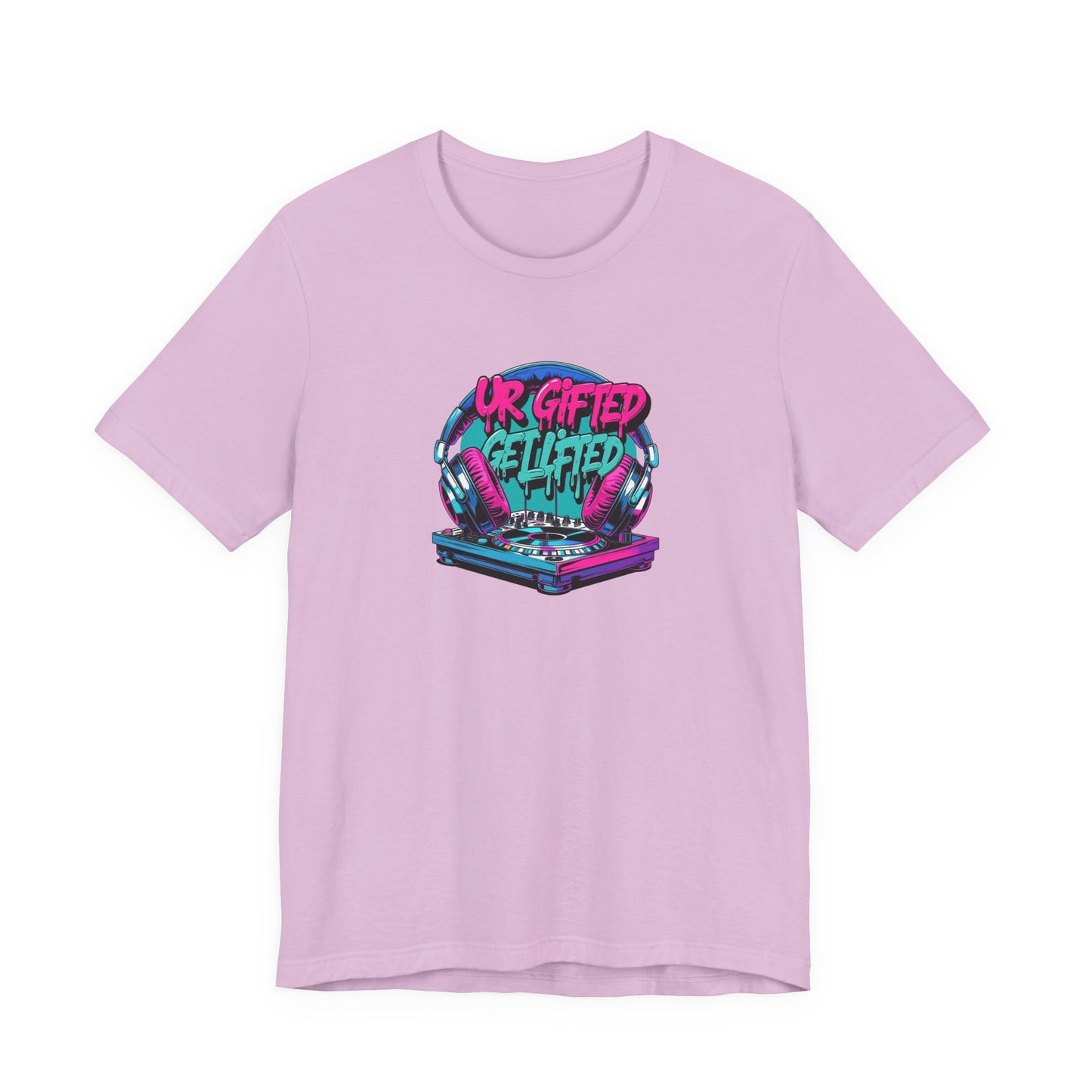 Colorful Graphic Tee - "UR Gifted" Short Sleeve T-Shirt, Trendy Casual Wear, Gift for Creative Minds, Music Lovers, Everyday Comfort