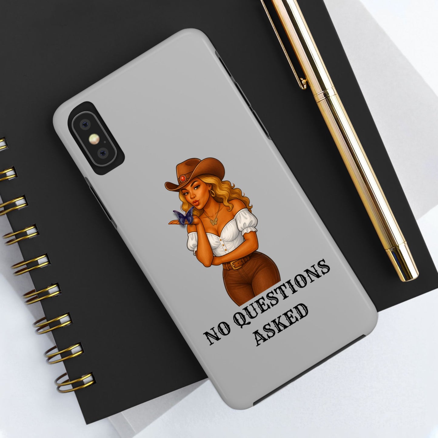 Cowgirl-Style Tough Phone Cases, Durable Phone Cover, Cute Western Phone Case, Fun Gift for Cowboys, No Questions Asked Design