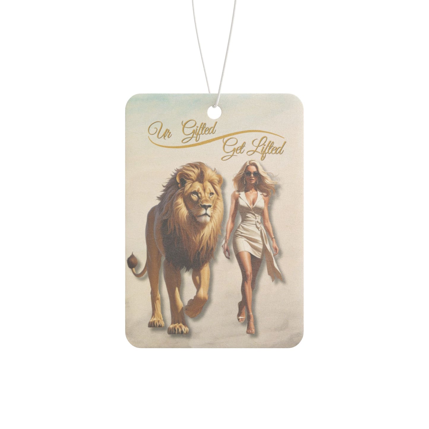 Lion & Woman Art Car Air Freshener, Unique Air Freshener, Home Decor, Gift for Her, Animal Lover Gift, Car Decoration