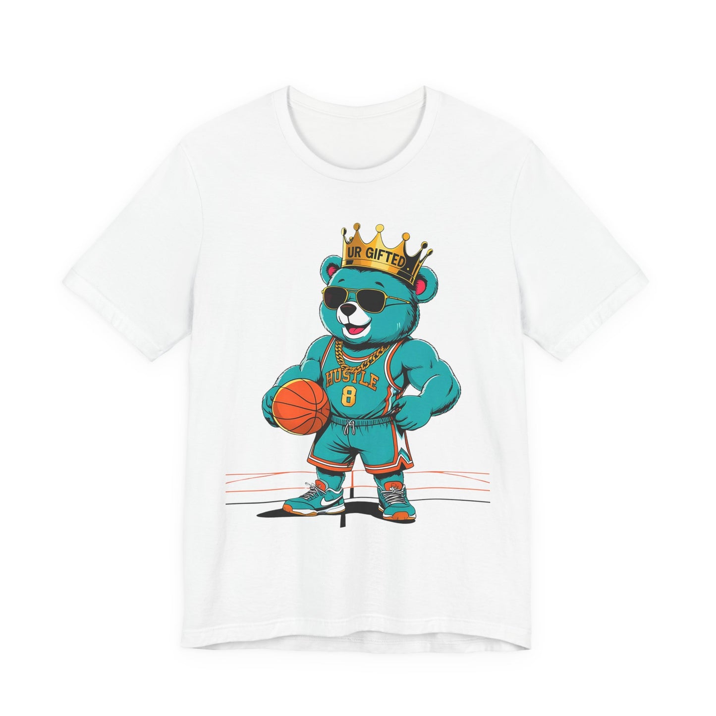 Cool Bear Basketball Tee, Unisex Graphic T-Shirt, Casual Summer Top, Sports Apparel for Kids and Adults, Birthday and Game Day Gift
