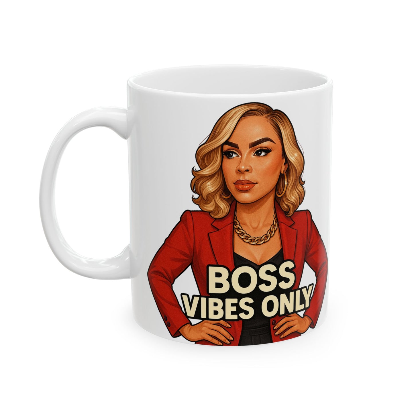 Boss Vibes Only Ceramic Mug - Empowering Coffee Cup for Entrepreneurs