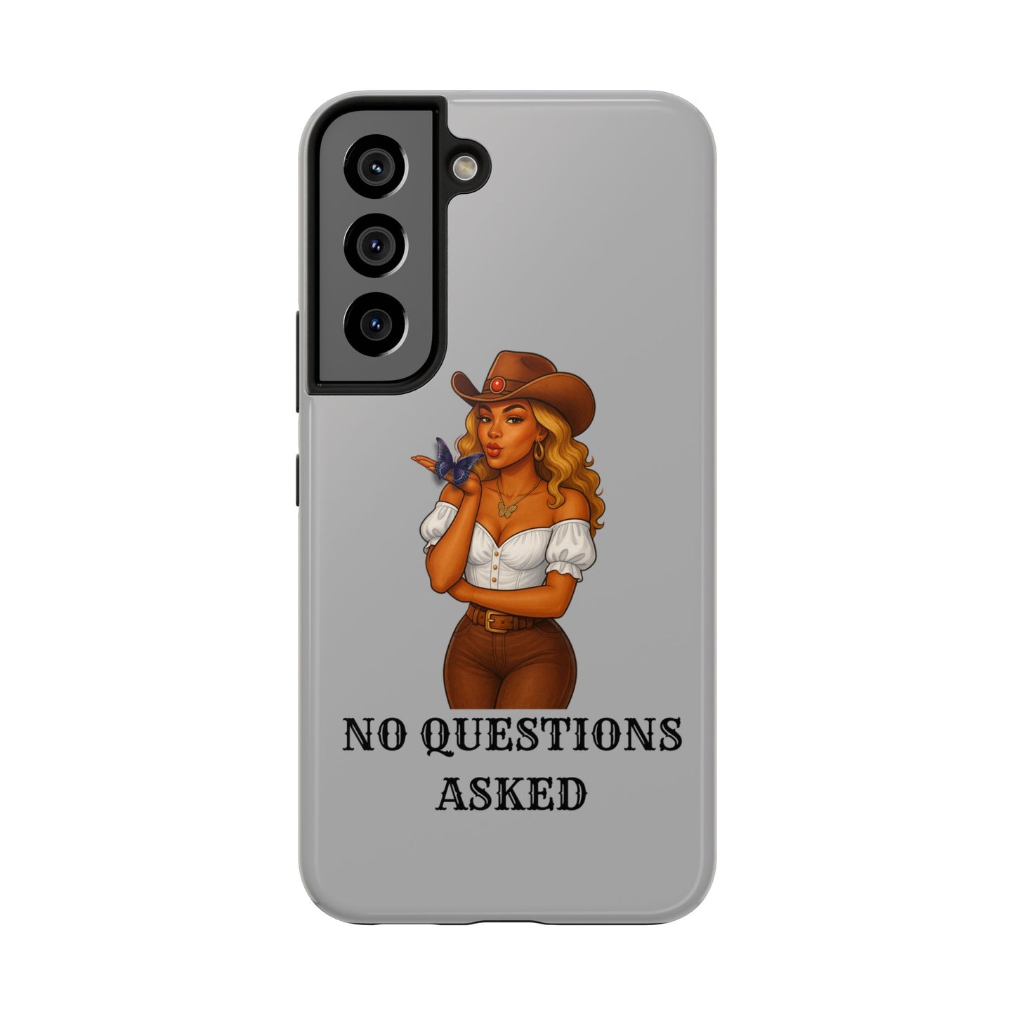 Cowgirl-Style Tough Phone Cases, Durable Phone Cover, Cute Western Phone Case, Fun Gift for Cowboys, No Questions Asked Design