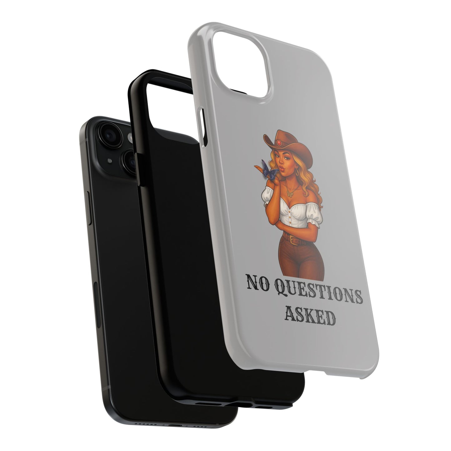 Cowgirl-Style Tough Phone Cases, Durable Phone Cover, Cute Western Phone Case, Fun Gift for Cowboys, No Questions Asked Design