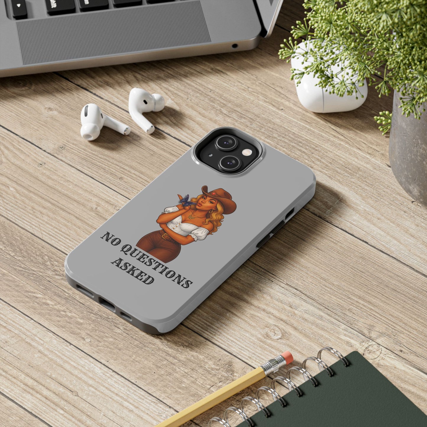 Cowgirl-Style Tough Phone Cases, Durable Phone Cover, Cute Western Phone Case, Fun Gift for Cowboys, No Questions Asked Design