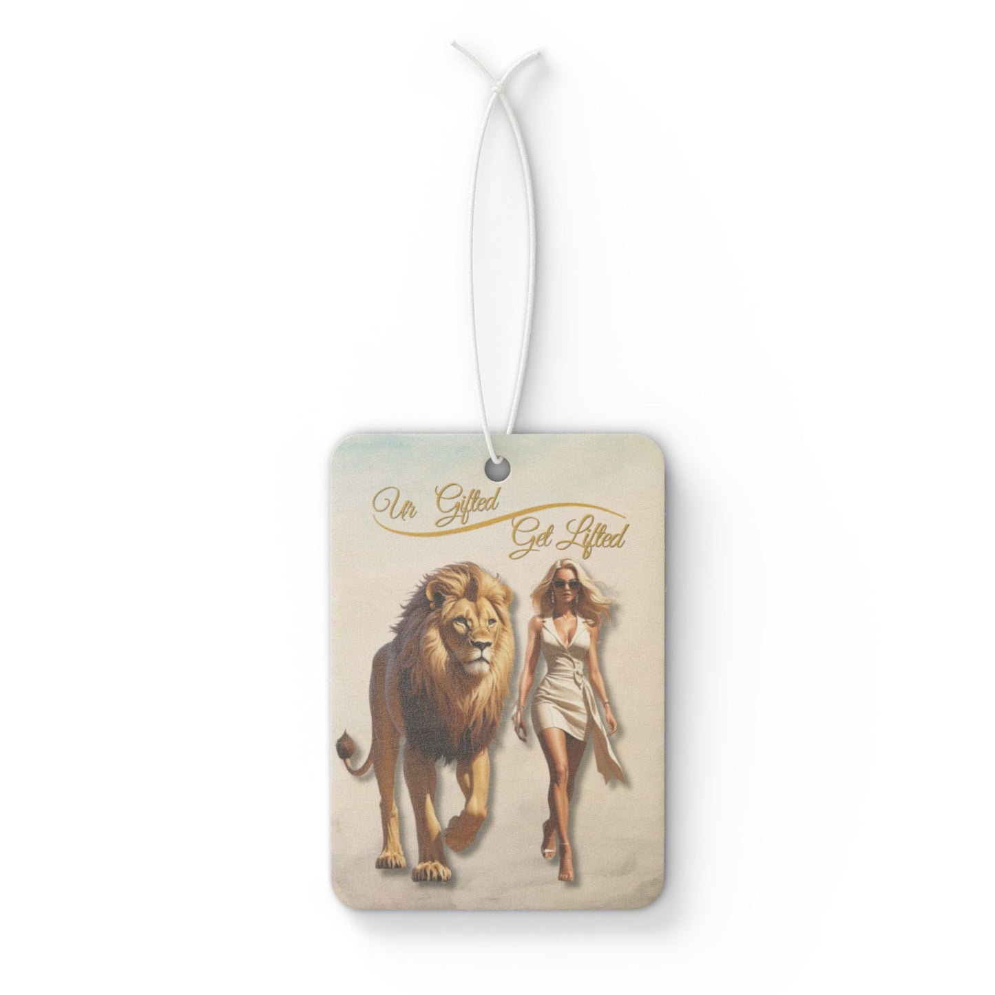 Lion & Woman Art Car Air Freshener, Unique Air Freshener, Home Decor, Gift for Her, Animal Lover Gift, Car Decoration