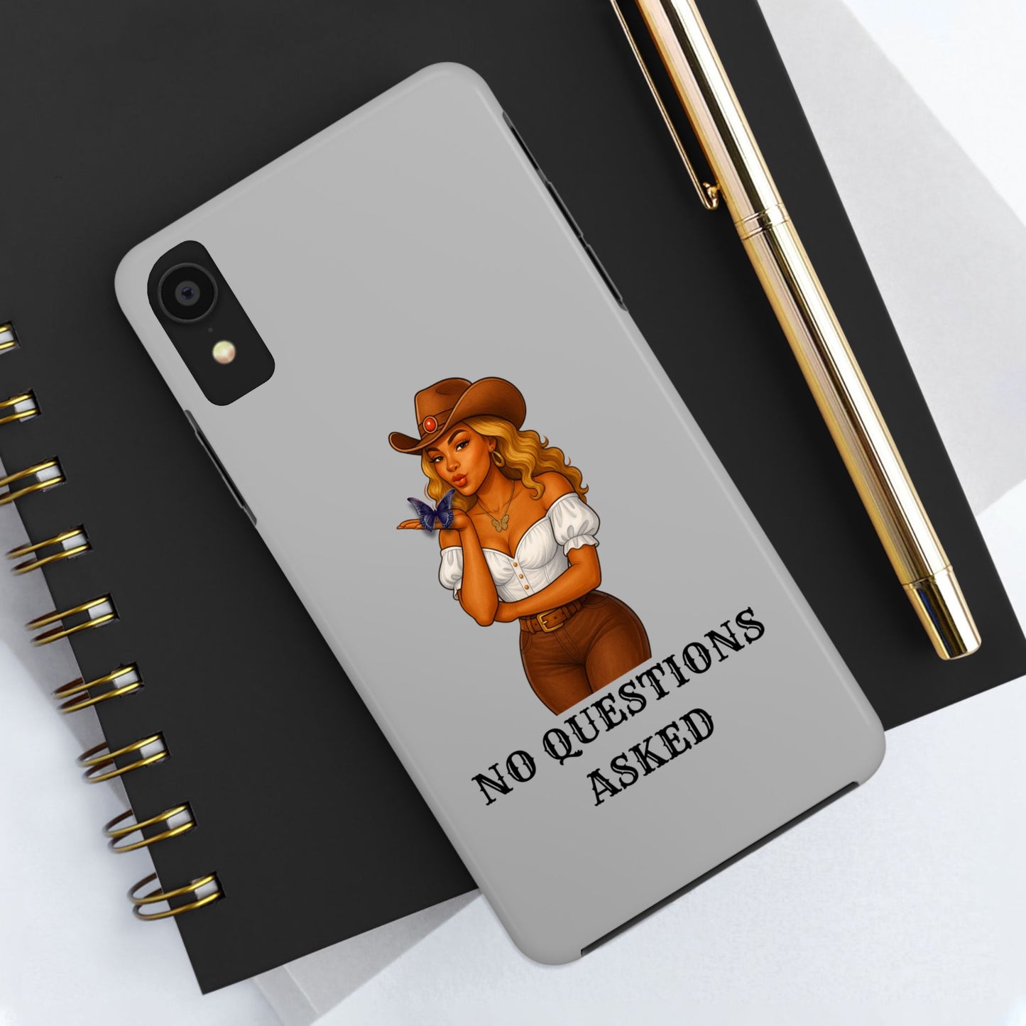 Cowgirl-Style Tough Phone Cases, Durable Phone Cover, Cute Western Phone Case, Fun Gift for Cowboys, No Questions Asked Design