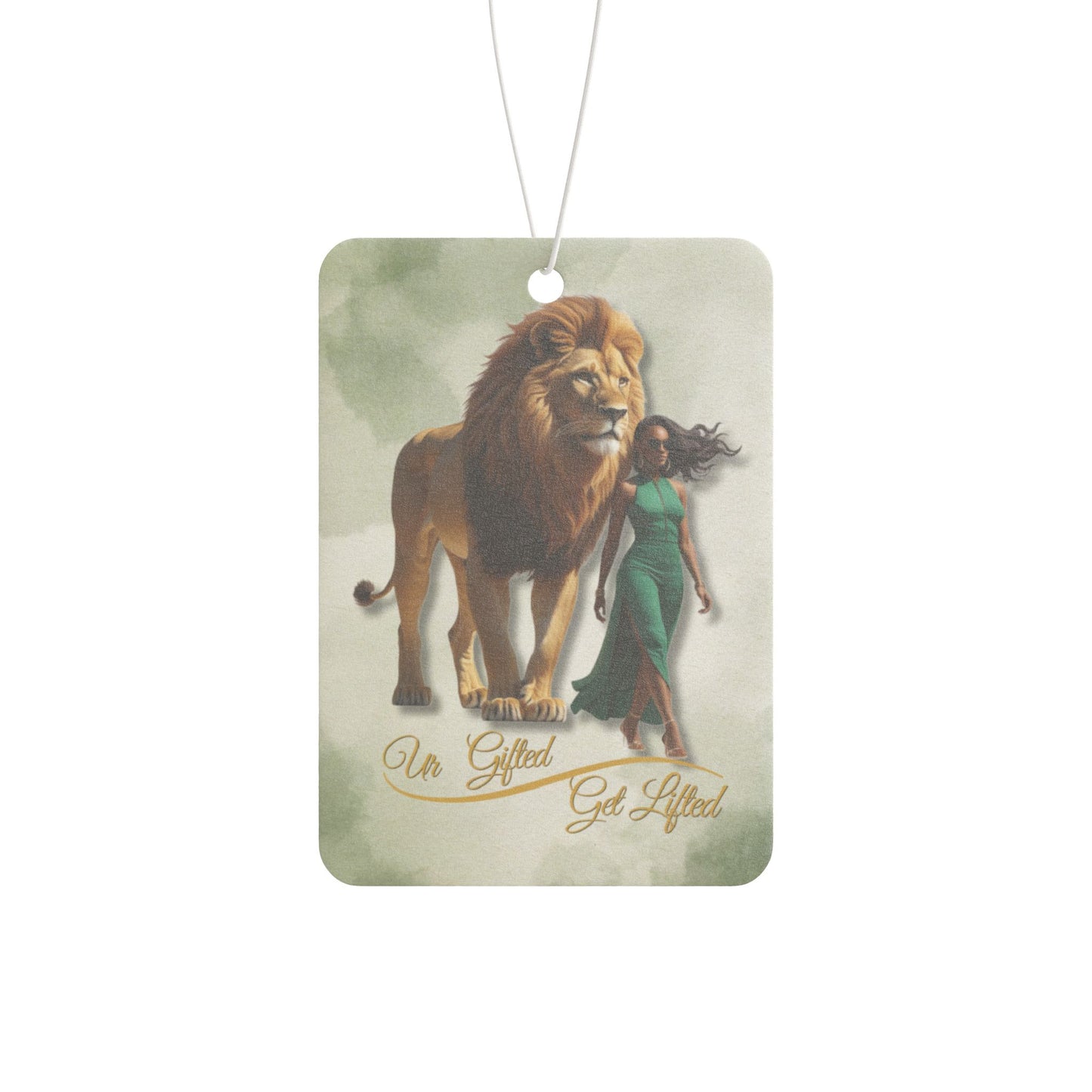 Stylish Car Air Freshener with Lion & Woman Art, Aromatic Car Decor, Unique Gift for Her, Home Fragrance, Travel Essential