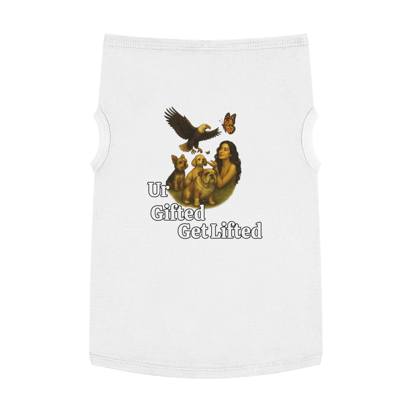 Pet Tank Top with 'Ur Gifted Get Lifted' Design - Cute Dog Apparel for Pet Lovers, Summer Wear, Gift for Dog Owners, Animal Lover Shirt