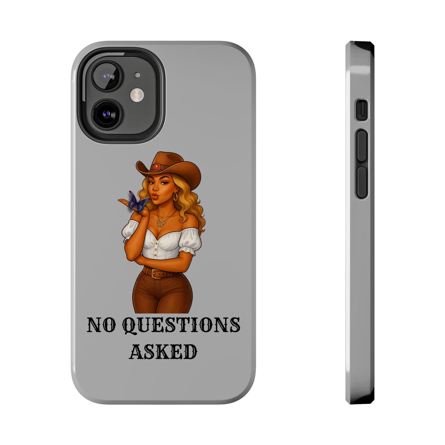 Cowgirl-Style Tough Phone Cases, Durable Phone Cover, Cute Western Phone Case, Fun Gift for Cowboys, No Questions Asked Design