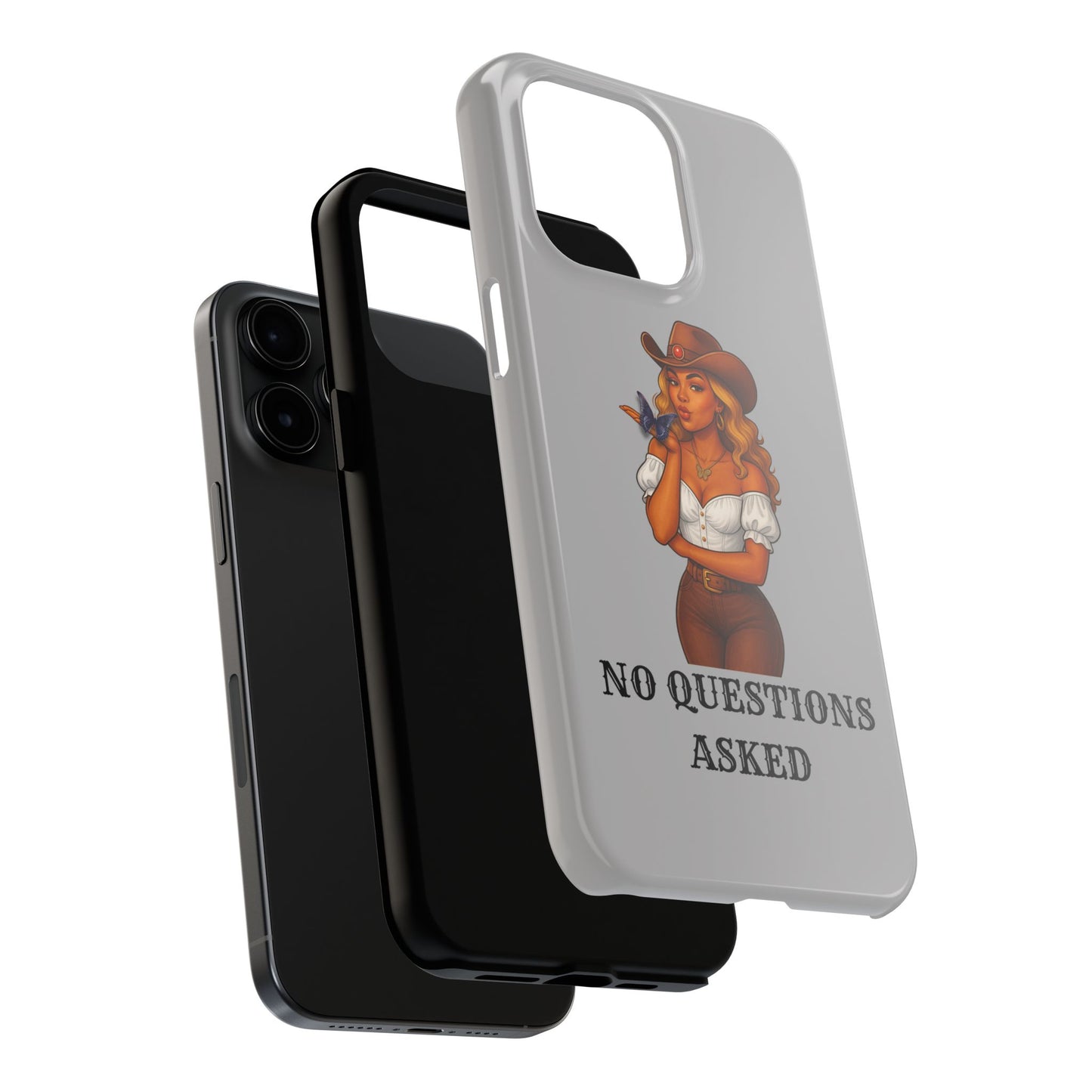 Cowgirl-Style Tough Phone Cases, Durable Phone Cover, Cute Western Phone Case, Fun Gift for Cowboys, No Questions Asked Design