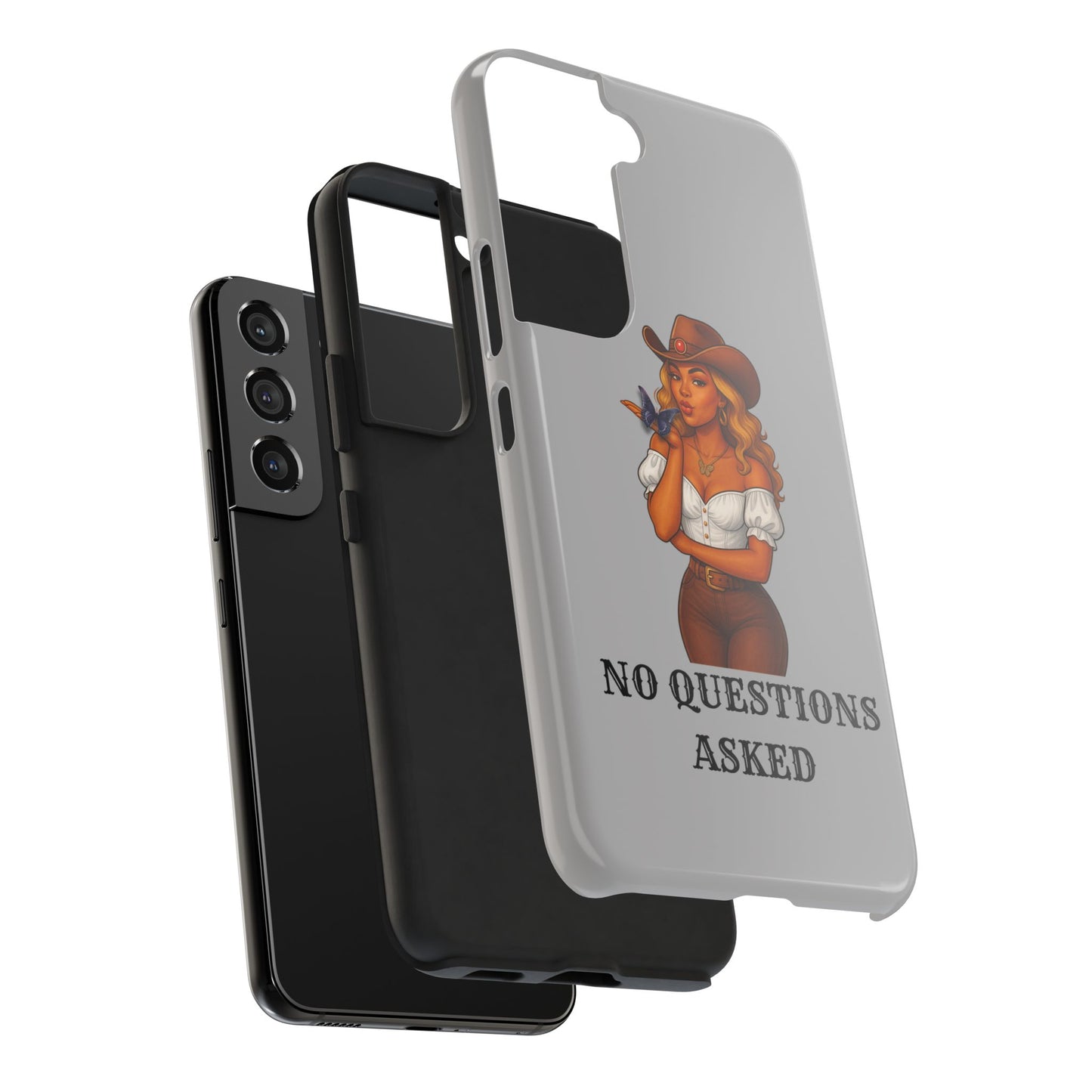 Cowgirl-Style Tough Phone Cases, Durable Phone Cover, Cute Western Phone Case, Fun Gift for Cowboys, No Questions Asked Design
