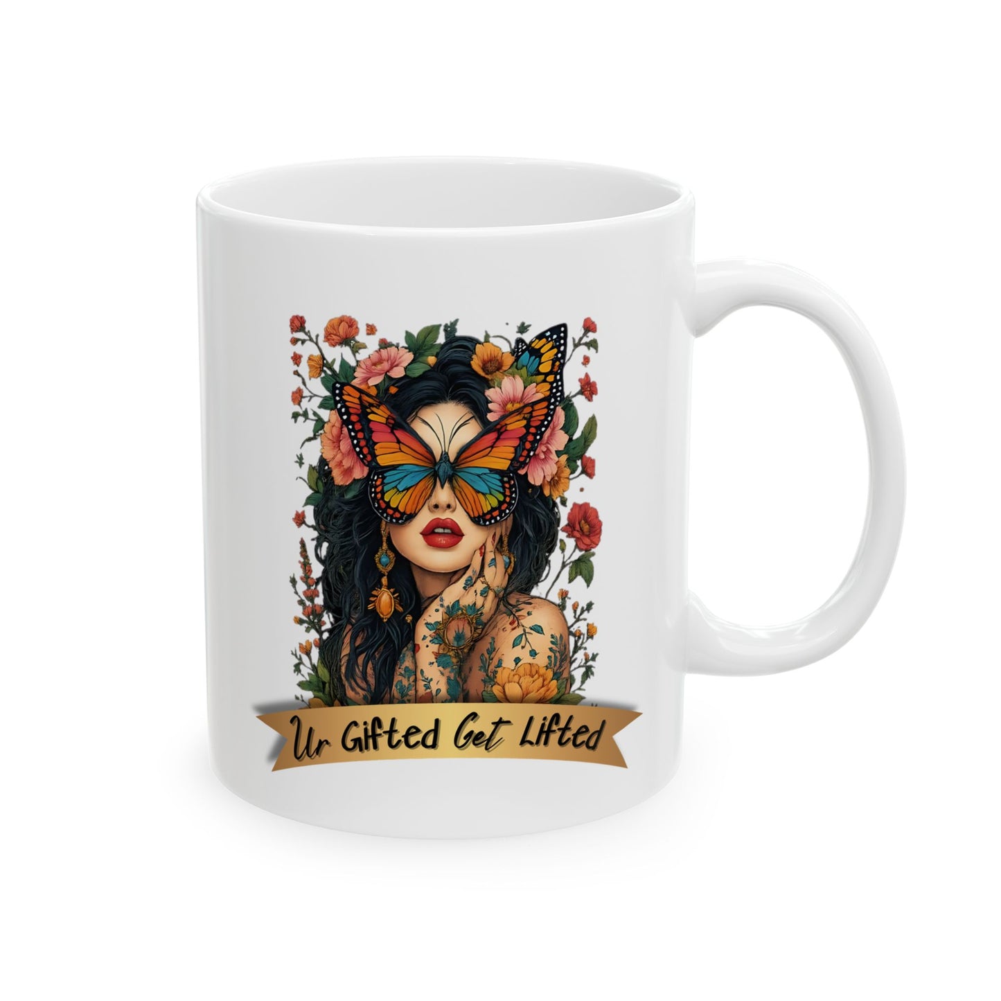 Floral Inspirational Ceramic Mug - Perfect for Coffee Lovers, Gift for Friends, Motivation, Tea, Home Decor