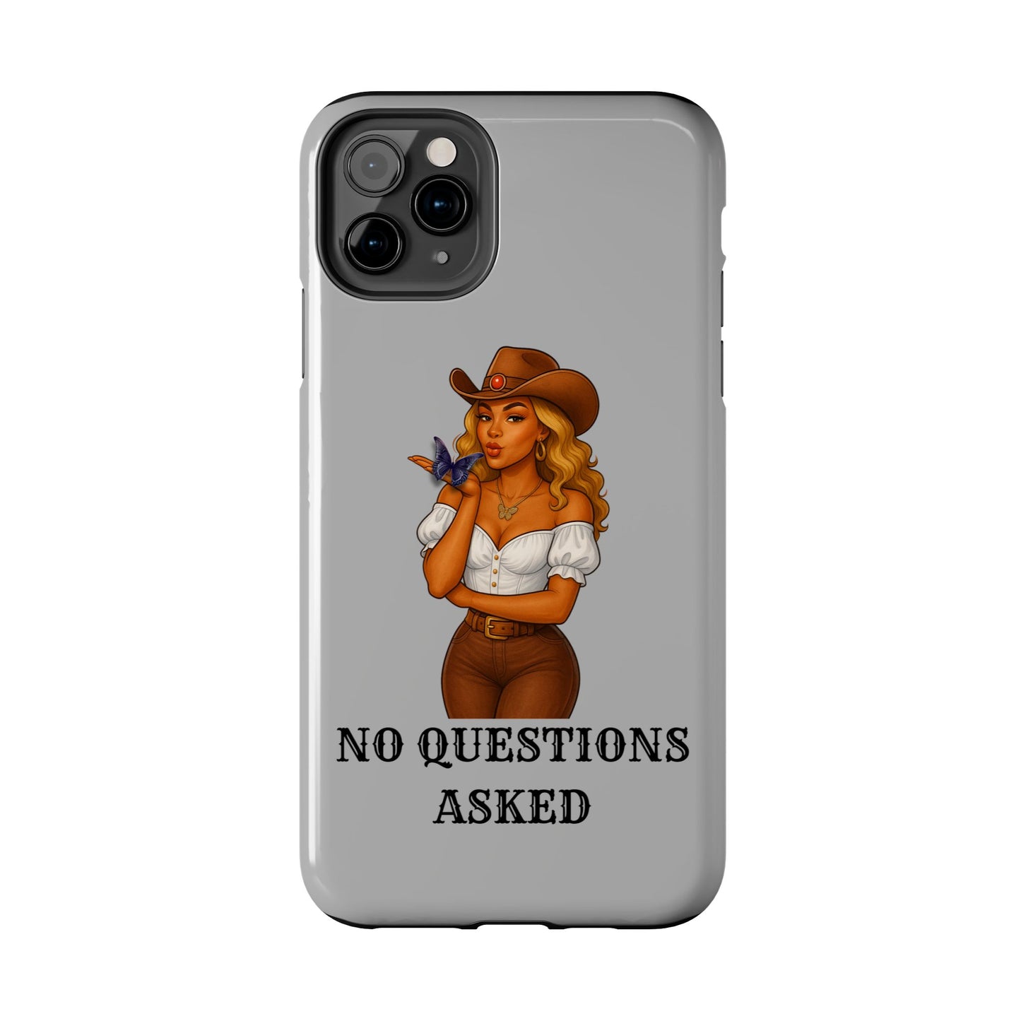 Cowgirl-Style Tough Phone Cases, Durable Phone Cover, Cute Western Phone Case, Fun Gift for Cowboys, No Questions Asked Design