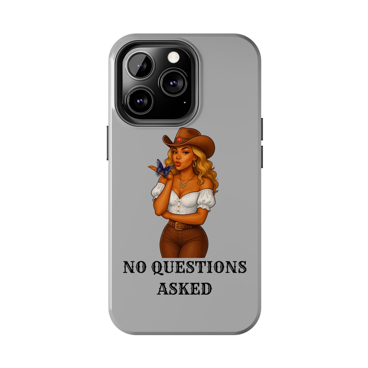Cowgirl-Style Tough Phone Cases, Durable Phone Cover, Cute Western Phone Case, Fun Gift for Cowboys, No Questions Asked Design