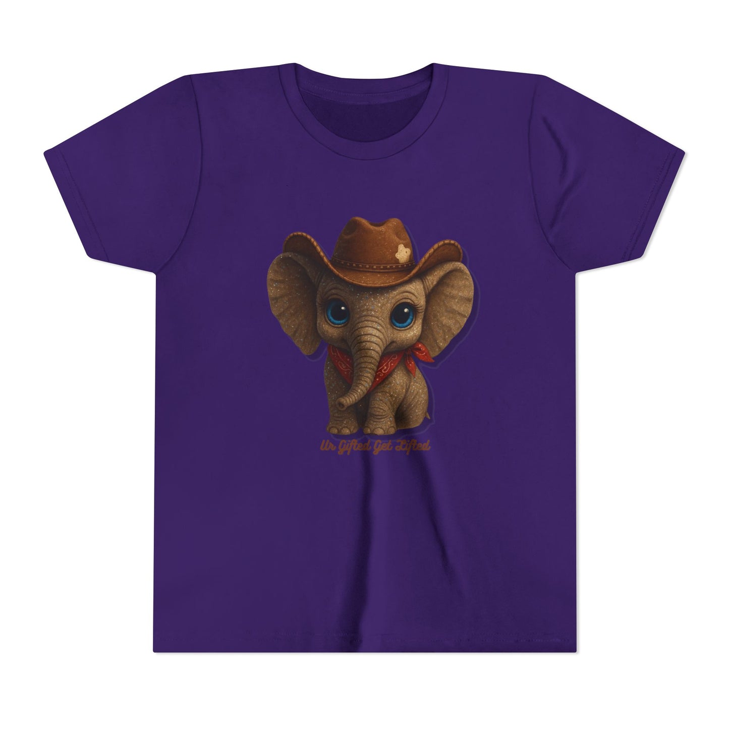 Whimsical Elephant Youth Tee, Kids Short Sleeve Shirt, Fun Animal Graphic Tee, Gifted and Lifted Tee, Birthday Gift for Kids