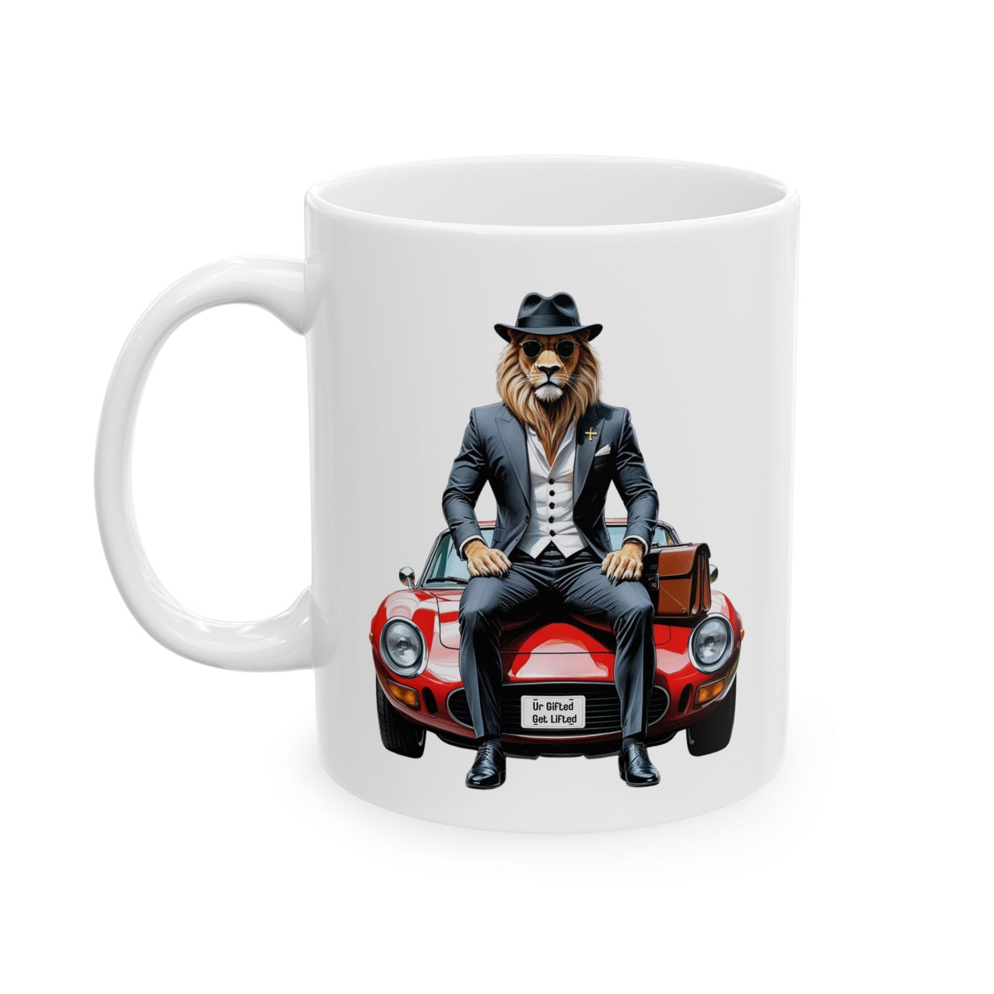 Vintage Car Ceramic Mug, Classic Car Lovers Gift, Travel Souvenir, Home Barista Coffee Cup, Fun Road Trip Decor