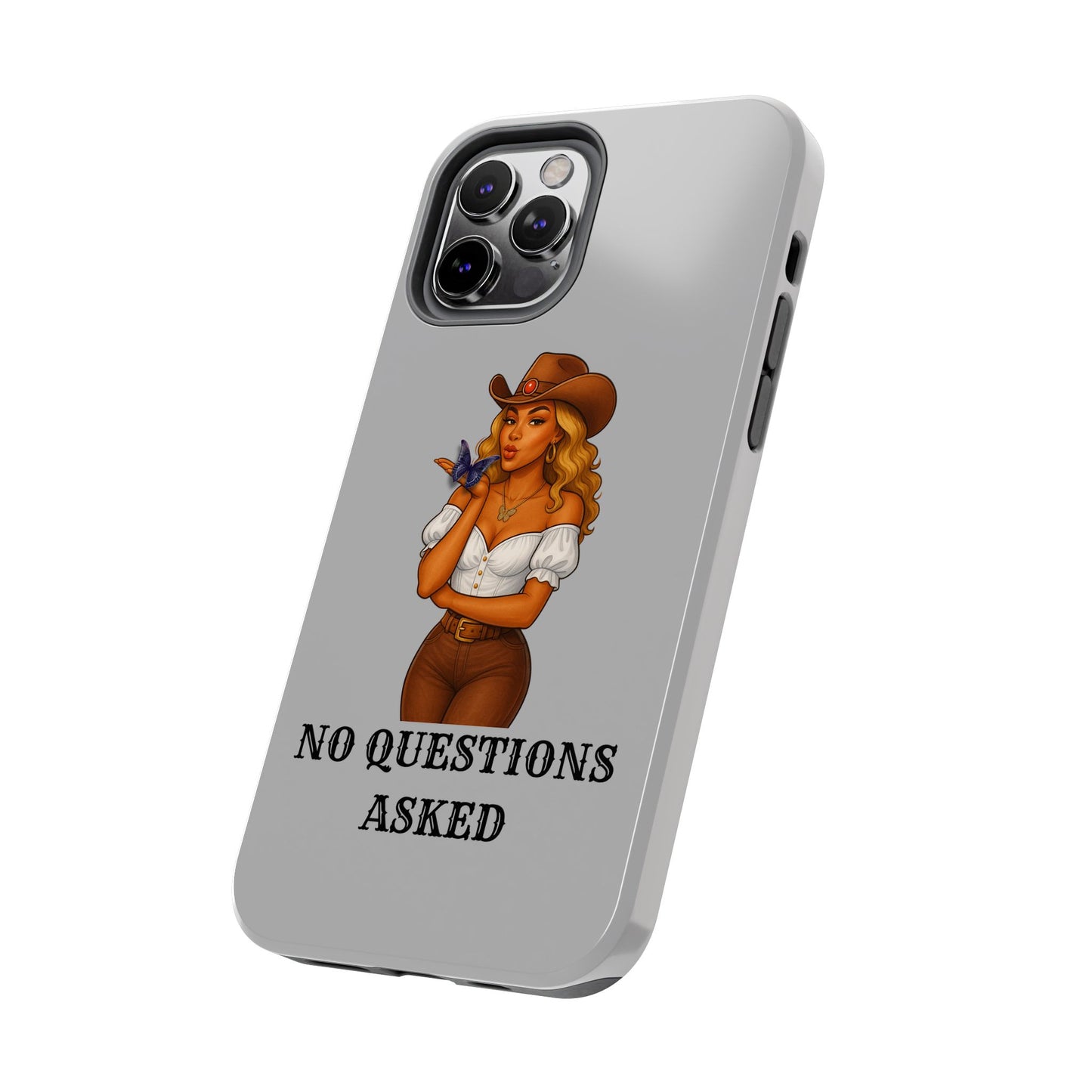 Cowgirl-Style Tough Phone Cases, Durable Phone Cover, Cute Western Phone Case, Fun Gift for Cowboys, No Questions Asked Design