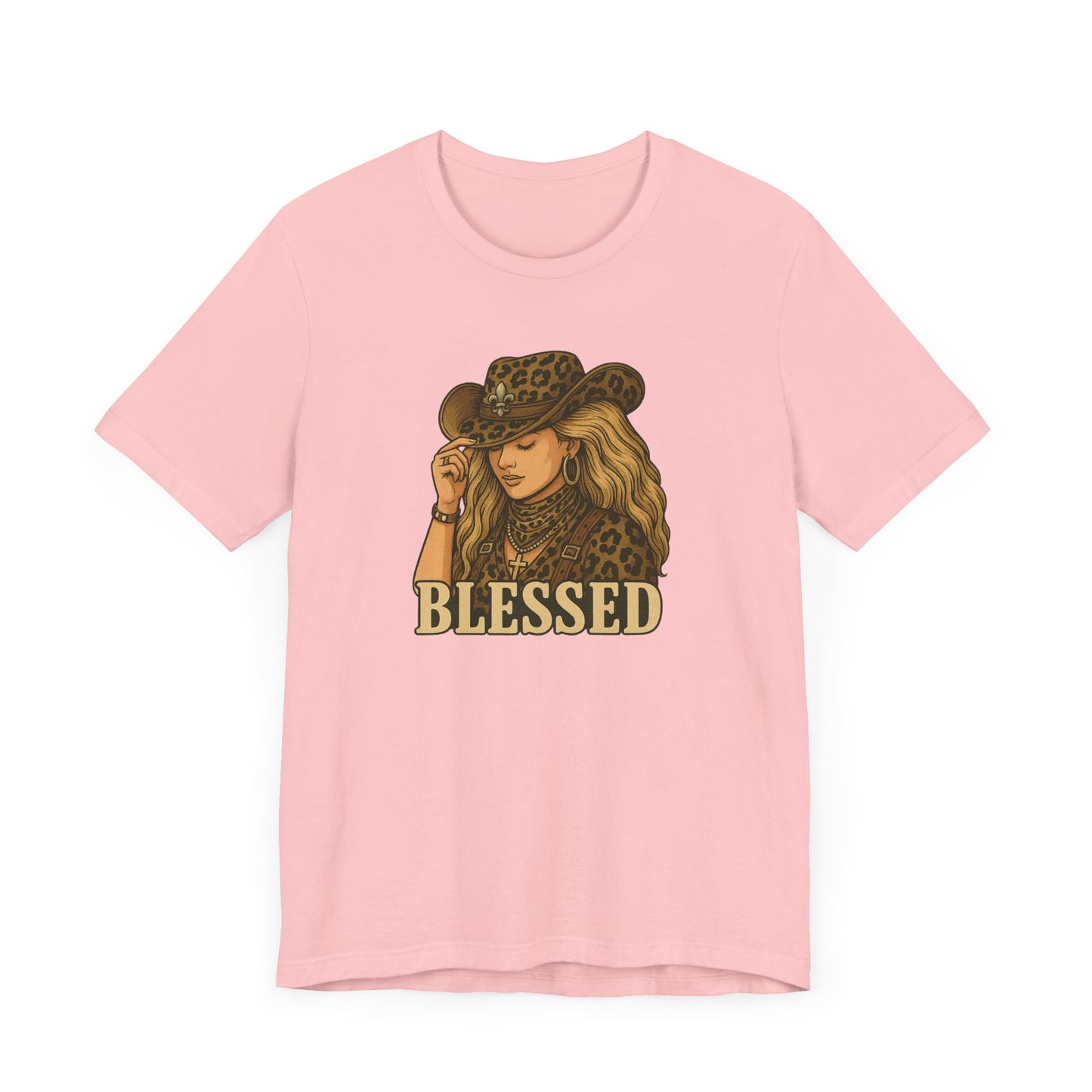 Blessed Caucasian Cowgirl Tee, Unisex Jersey T-Shirt, Perfect for Country Lovers, Inspirational Gift, Casual Wear, Everyday Style