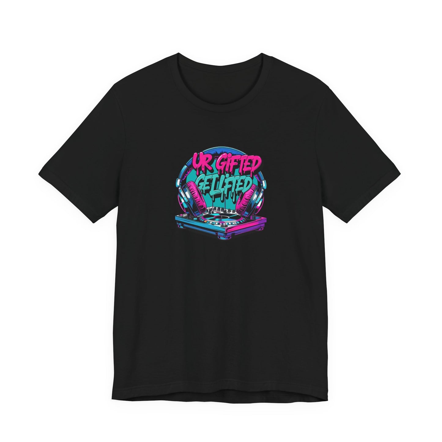 Colorful Graphic Tee - "UR Gifted" Short Sleeve T-Shirt, Trendy Casual Wear, Gift for Creative Minds, Music Lovers, Everyday Comfort