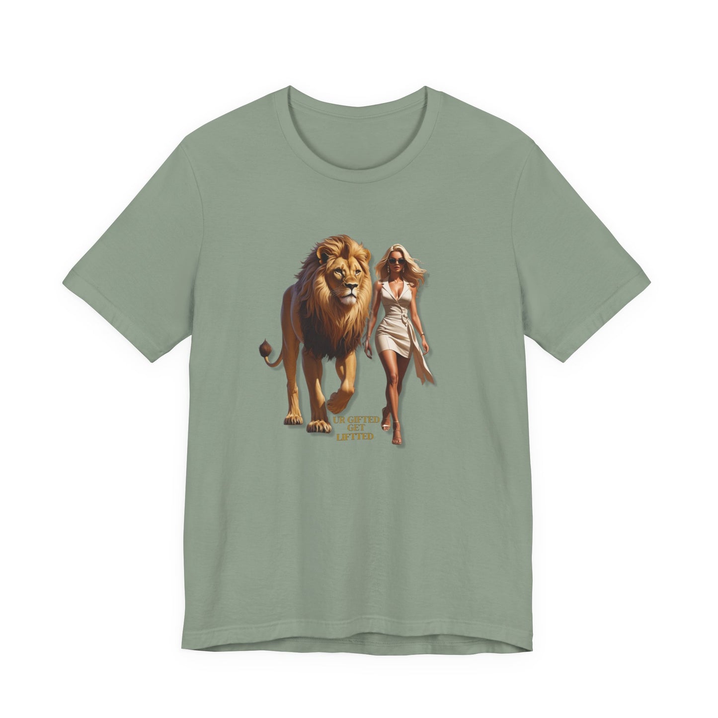 Empowered Unisex Tee - Lion & Woman Design, Motivational Shirt, Birthday Gift, Inspirational Apparel, Everyday Wear