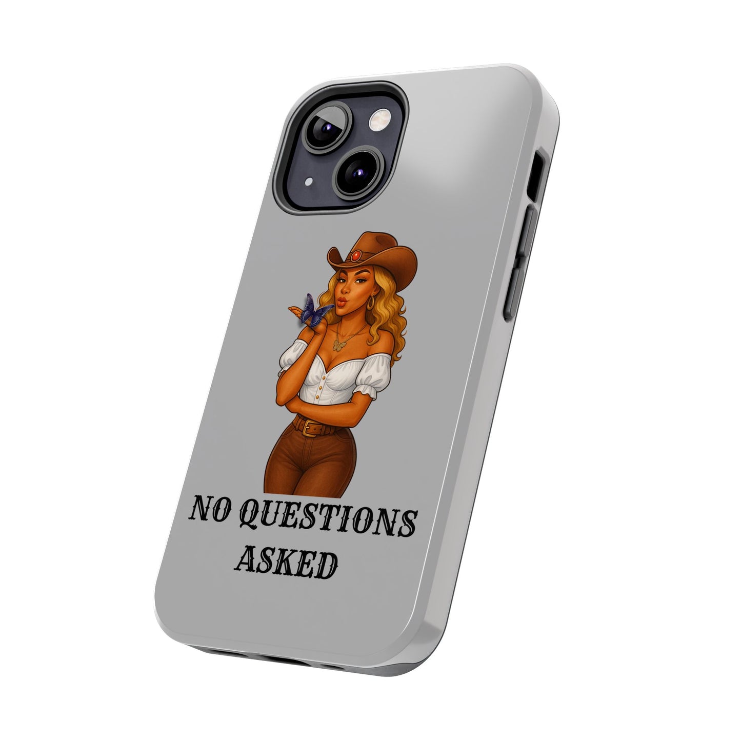Cowgirl-Style Tough Phone Cases, Durable Phone Cover, Cute Western Phone Case, Fun Gift for Cowboys, No Questions Asked Design
