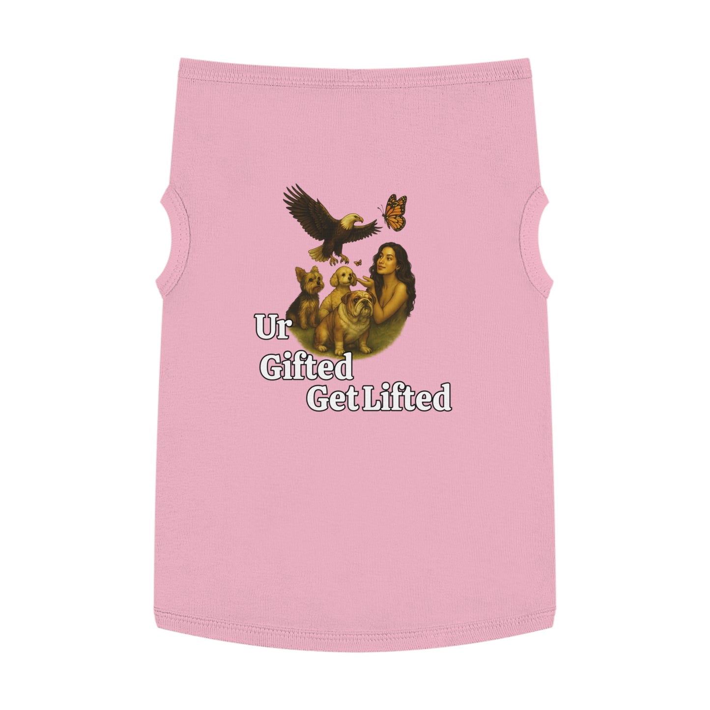 Pet Tank Top with 'Ur Gifted Get Lifted' Design - Cute Dog Apparel for Pet Lovers, Summer Wear, Gift for Dog Owners, Animal Lover Shirt