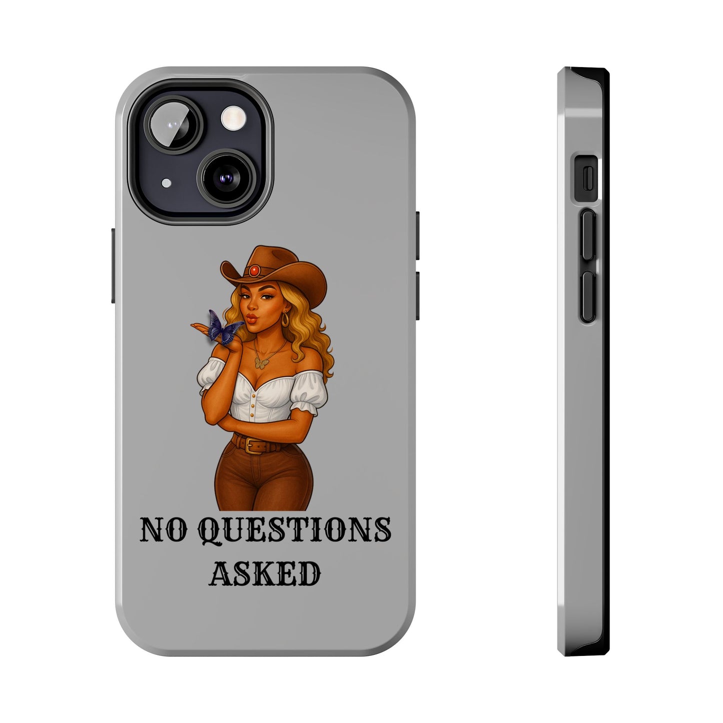 Cowgirl-Style Tough Phone Cases, Durable Phone Cover, Cute Western Phone Case, Fun Gift for Cowboys, No Questions Asked Design