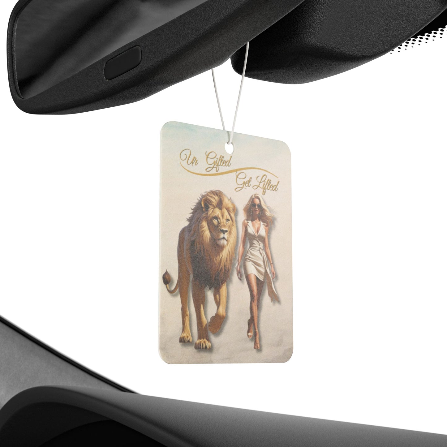 Lion & Woman Art Car Air Freshener, Unique Air Freshener, Home Decor, Gift for Her, Animal Lover Gift, Car Decoration