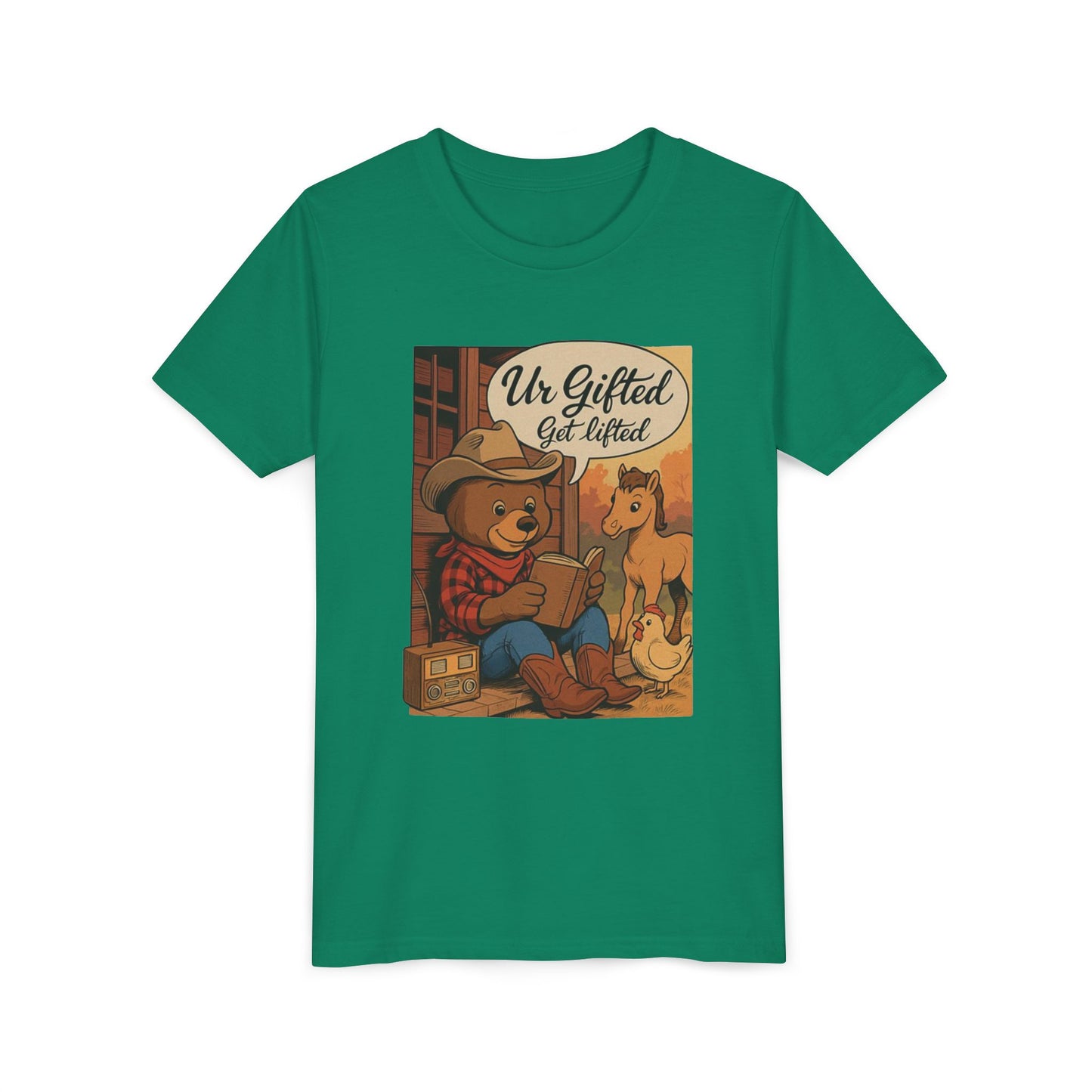 Youth Gifted Bear Tee - Cute Animal Shirt for Kids, Birthday Gift, Gifted & Talented, Playful Graphic T-shirt, Back to School