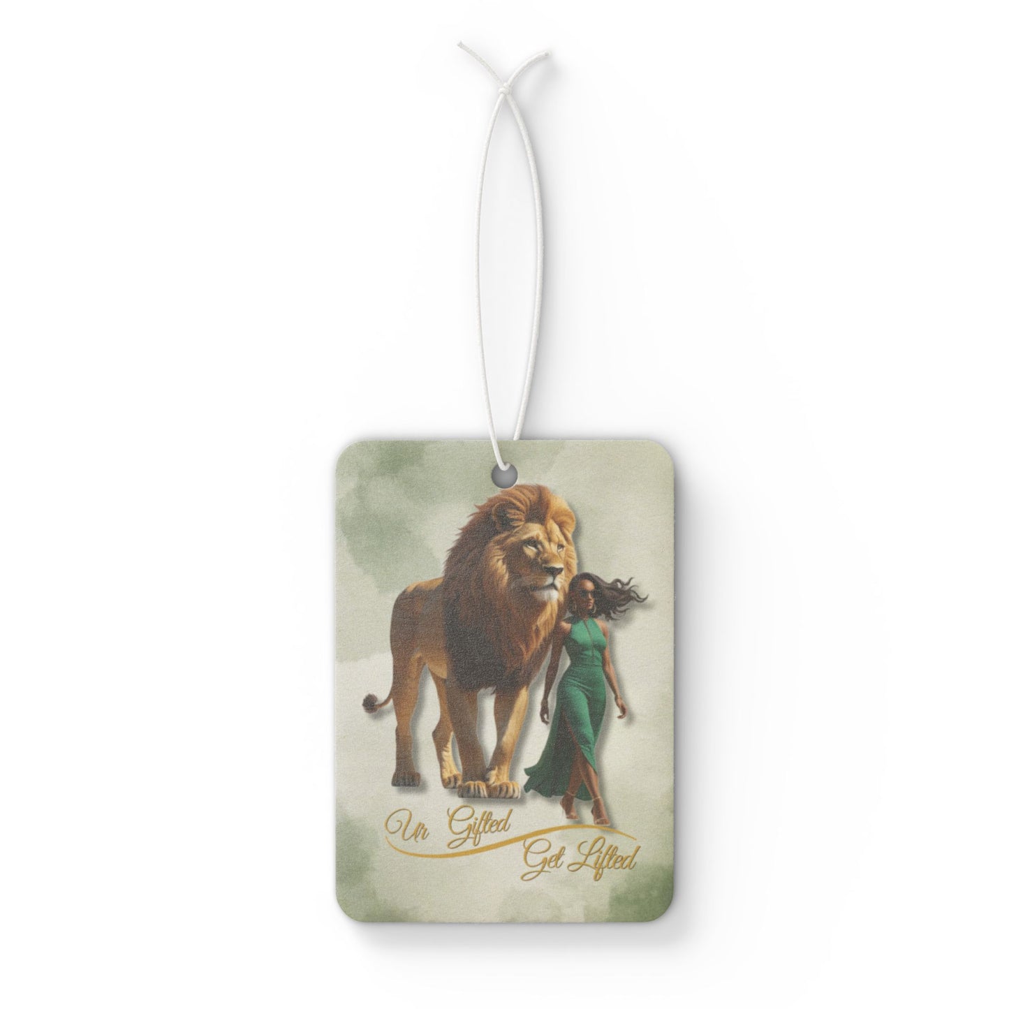 Stylish Car Air Freshener with Lion & Woman Art, Aromatic Car Decor, Unique Gift for Her, Home Fragrance, Travel Essential