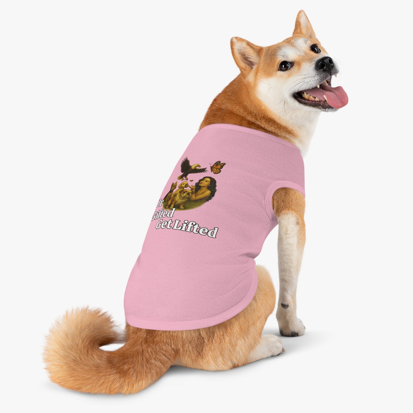 Pet Tank Top with 'Ur Gifted Get Lifted' Design - Cute Dog Apparel for Pet Lovers, Summer Wear, Gift for Dog Owners, Animal Lover Shirt