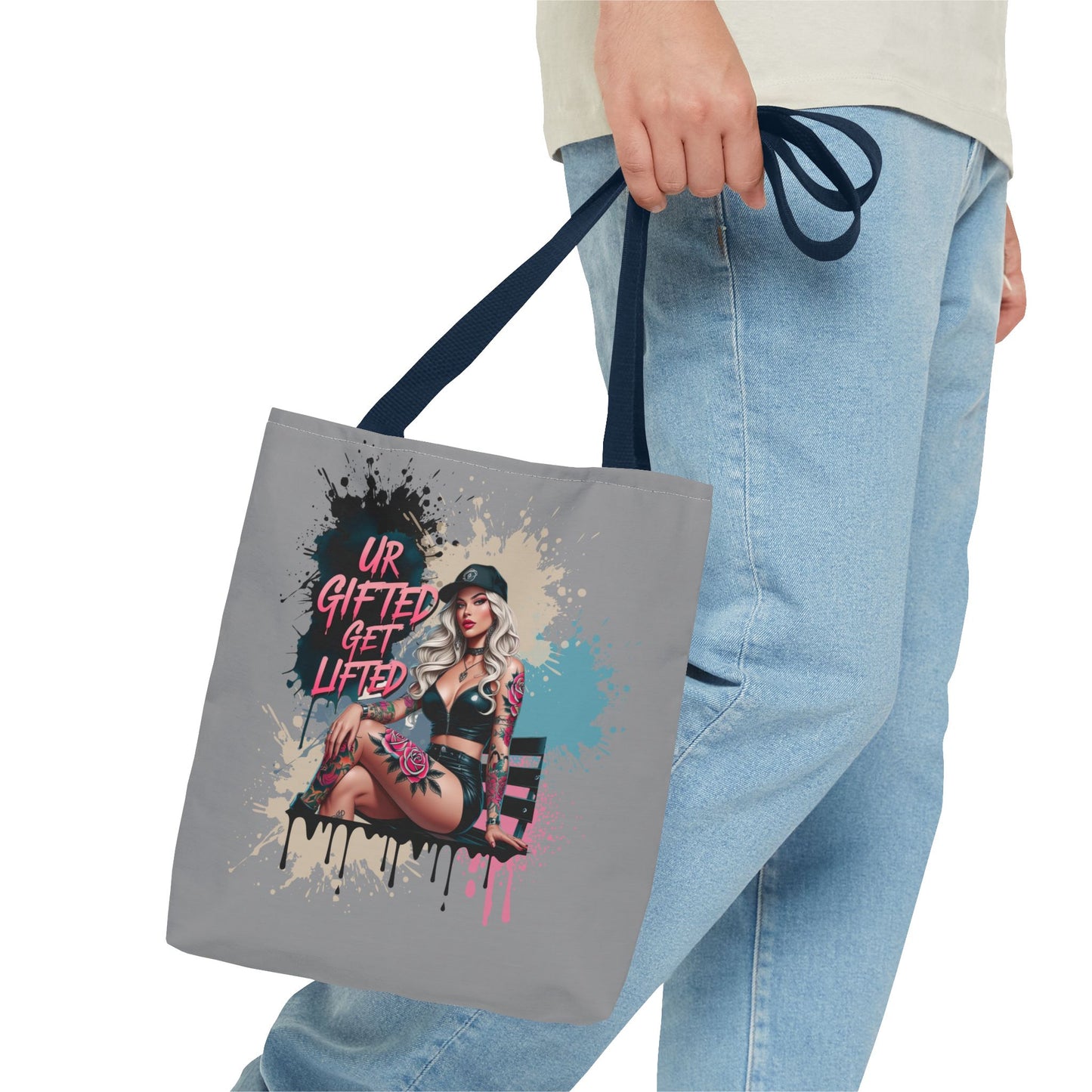 Trendy Tattoo Art Tote Bag - For Art Lovers, Gifted Individuals, Unique Accessories, Beach Bag, Everyday Use