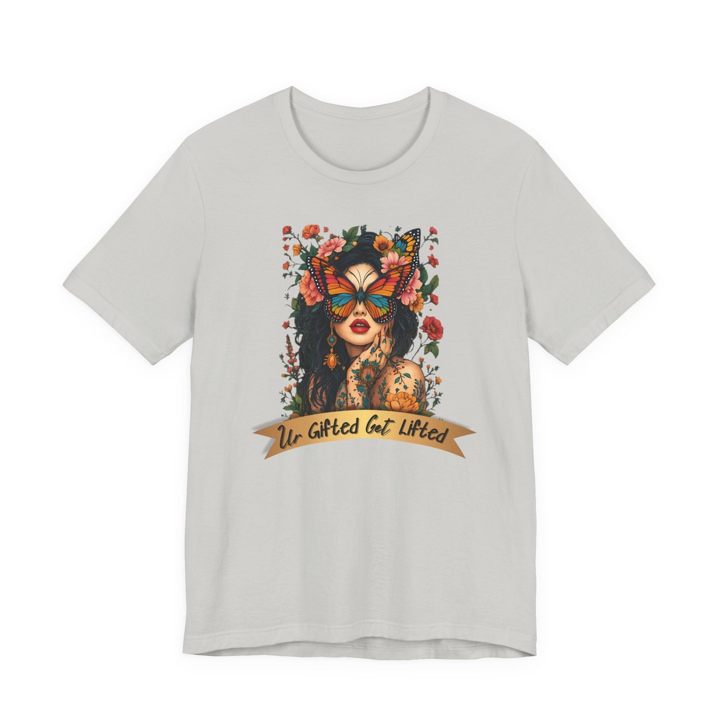 Artistic Unisex Tee: 'Un-Gifted & Lifted' Shirt, Boho Style, Gift for Her, Fashion Statement, Inspirational Quote, Casual Wear