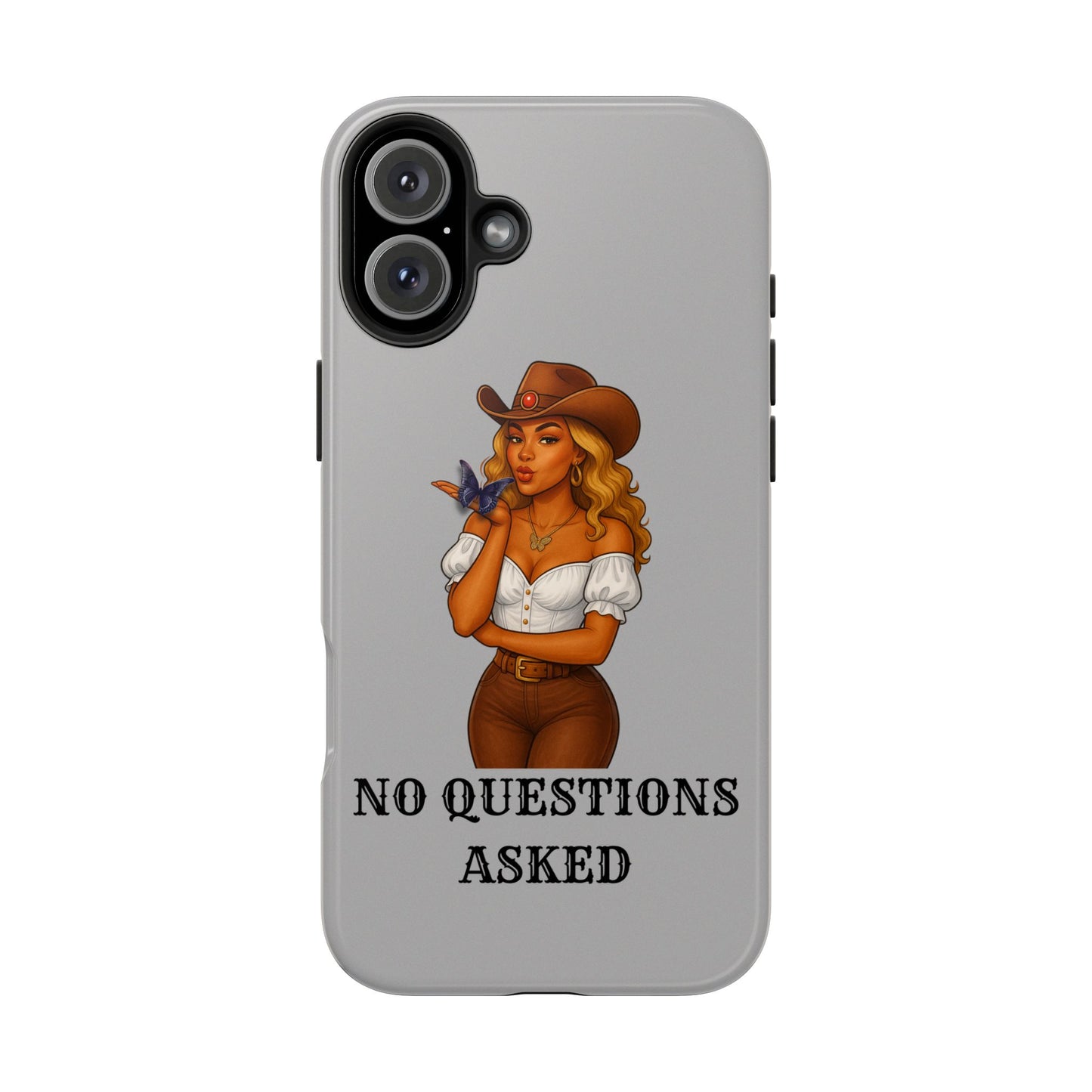 Cowgirl-Style Tough Phone Cases, Durable Phone Cover, Cute Western Phone Case, Fun Gift for Cowboys, No Questions Asked Design