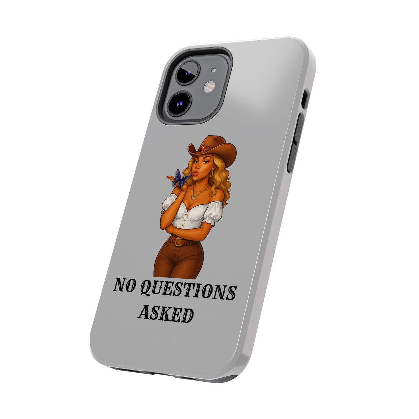 Cowgirl-Style Tough Phone Cases, Durable Phone Cover, Cute Western Phone Case, Fun Gift for Cowboys, No Questions Asked Design