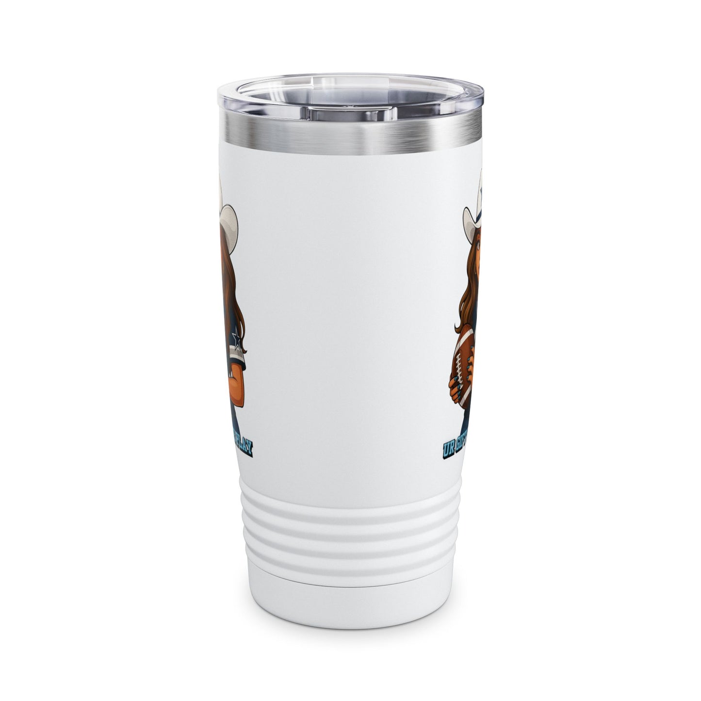 Cowgirl Ringneck Tumbler, 20oz – Perfect for Football Fans, Stylish Travel Mug, Gift for Cowgirls, Sports Events, Outdoor Adventures