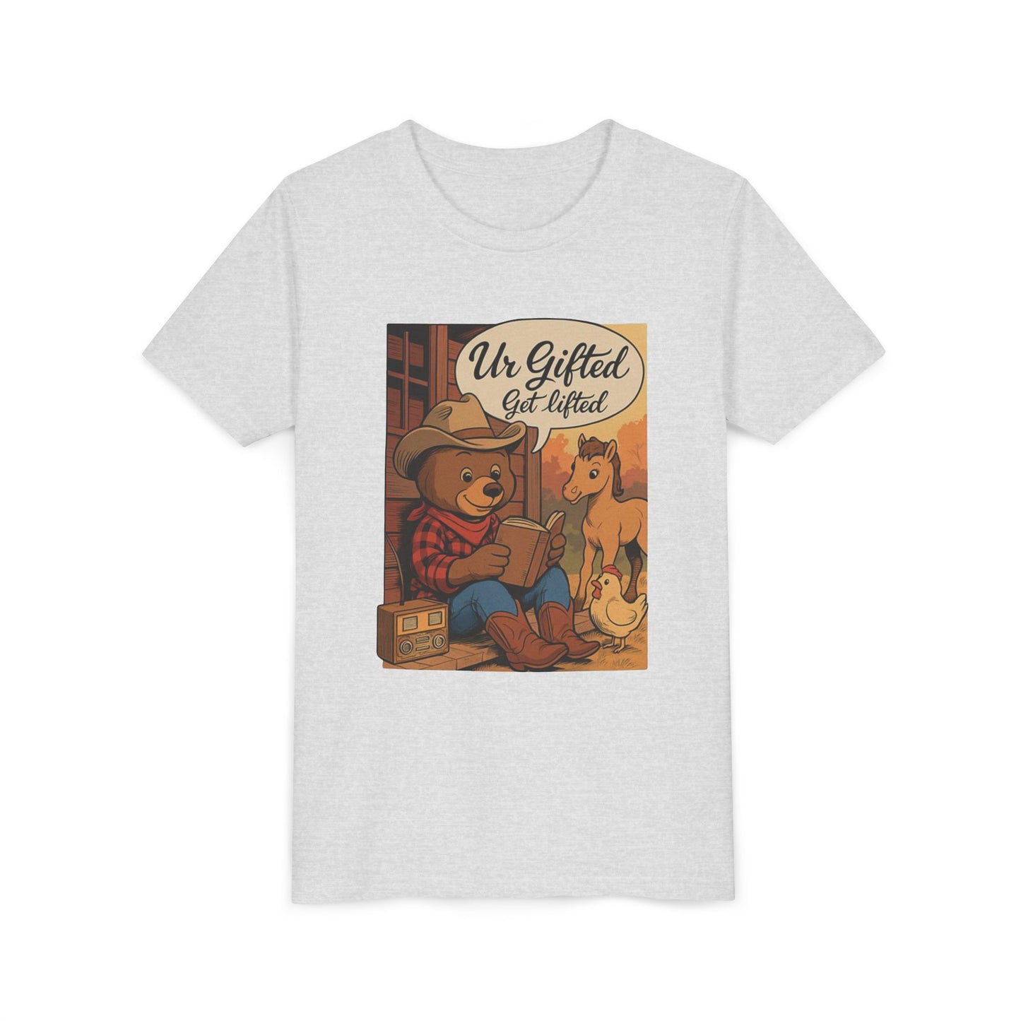 Youth Gifted Bear Tee - Cute Animal Shirt for Kids, Birthday Gift, Gifted & Talented, Playful Graphic T-shirt, Back to School